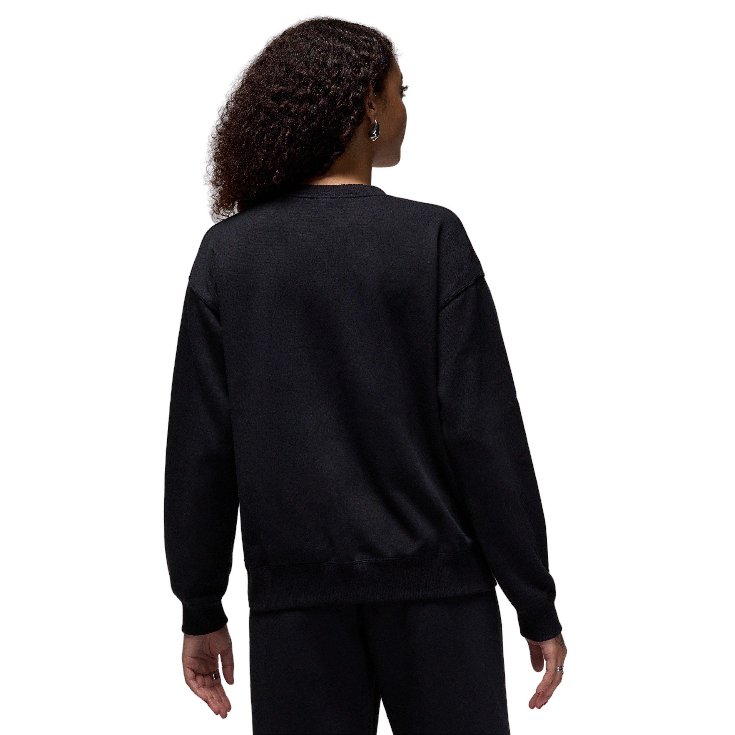 Jordan Women's Brooklyn Fleece French Terry Crew-Neck Sweatshirt - BLACK/WHITE Thumbnail View 2