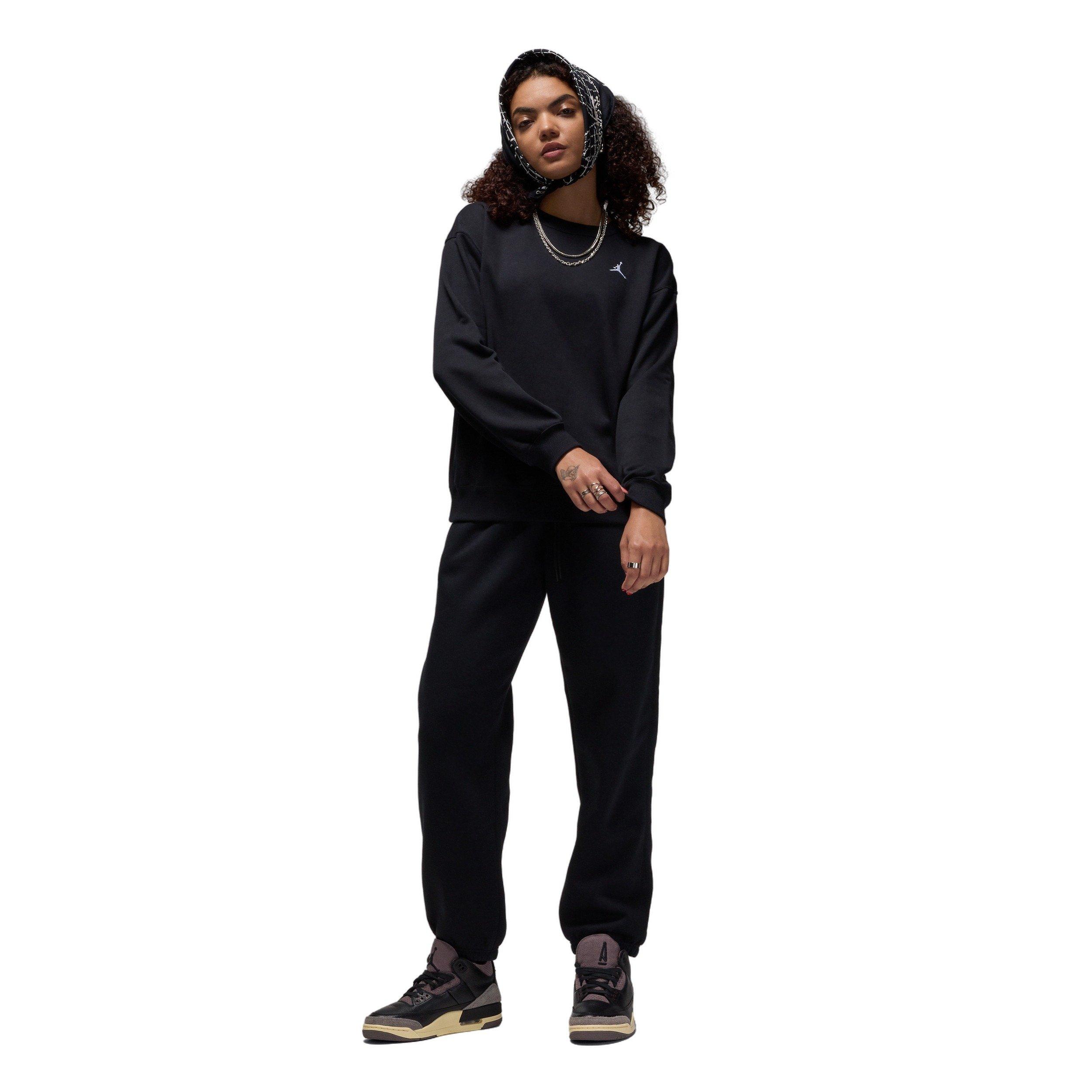 Jordan Women's Brooklyn Fleece French Terry Crew-Neck Sweatshirt - BLACK/WHITE Thumbnail View 5