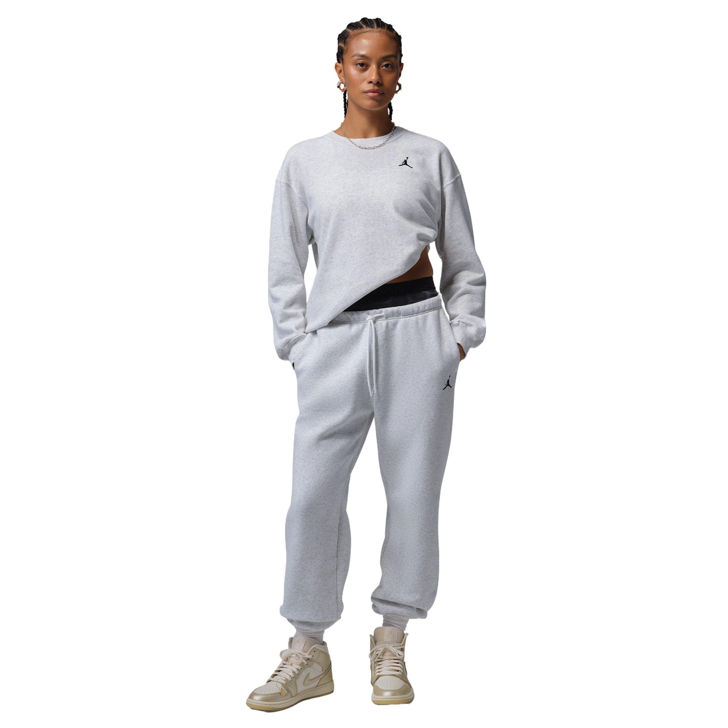 Jordan Women's Brooklyn Fleece French Terry Crew-Neck Sweatshirt - BIRCH HEATHER/BLACK Thumbnail View 5