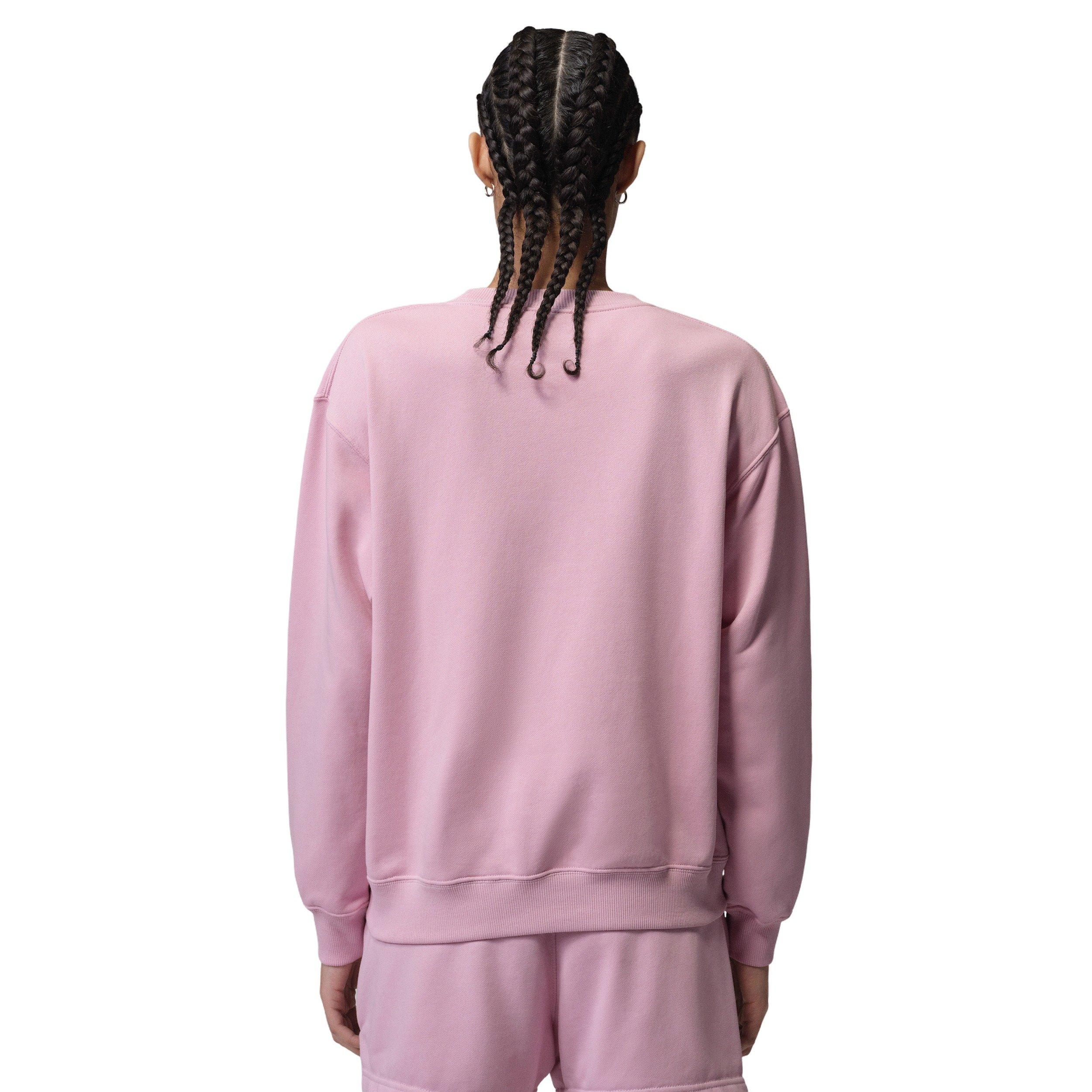 Jordan Women's Brooklyn Fleece French Terry Crew-Neck Sweatshirt - PINK/WHITE Thumbnail View 2