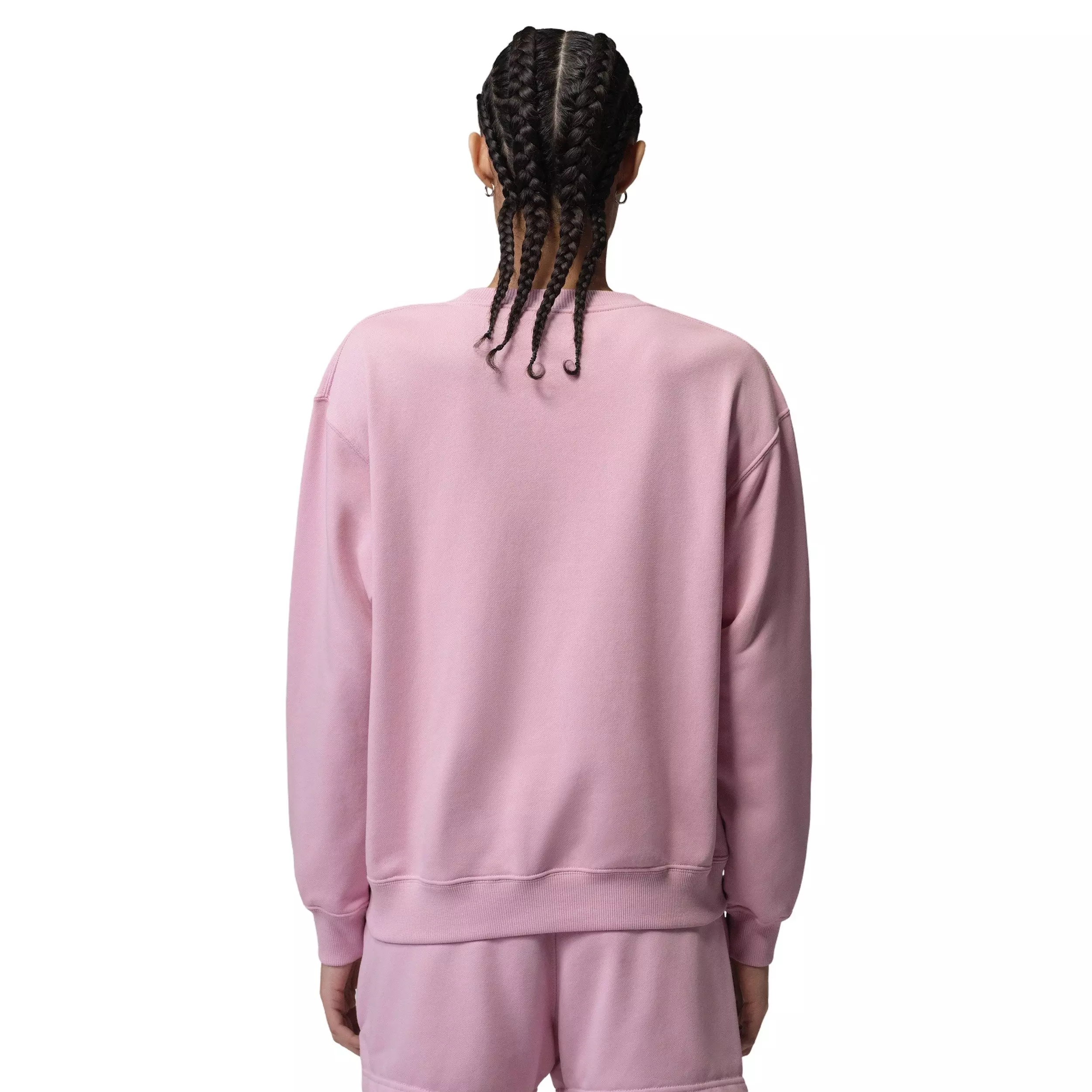 Jordan Women's Brooklyn Fleece French Terry Crew-Neck Sweatshirt - PINK/WHITE