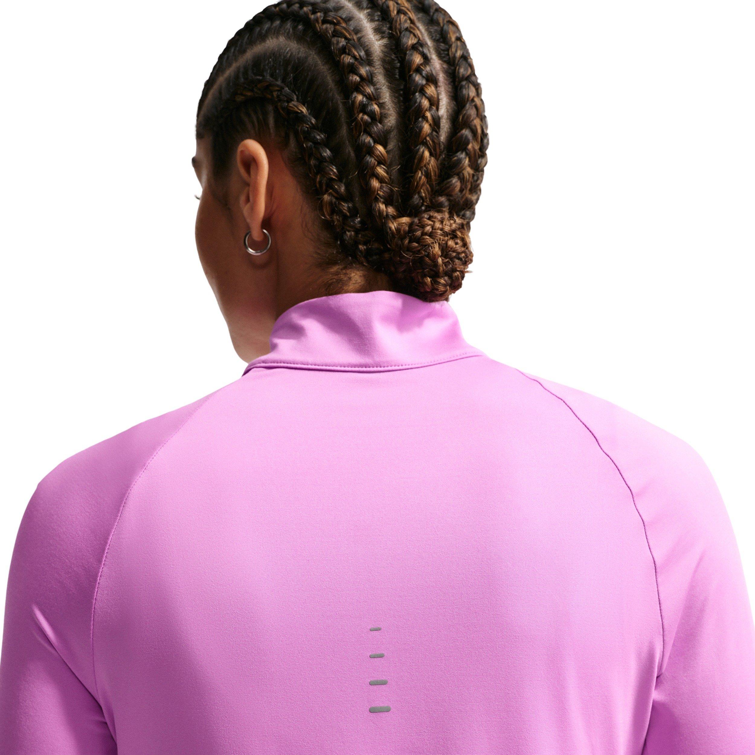 Nike Women's Swift Dri-FIT UV 1/4 Zip Running Top - Light Magenta - LIGHT MAGENTA Thumbnail View 2