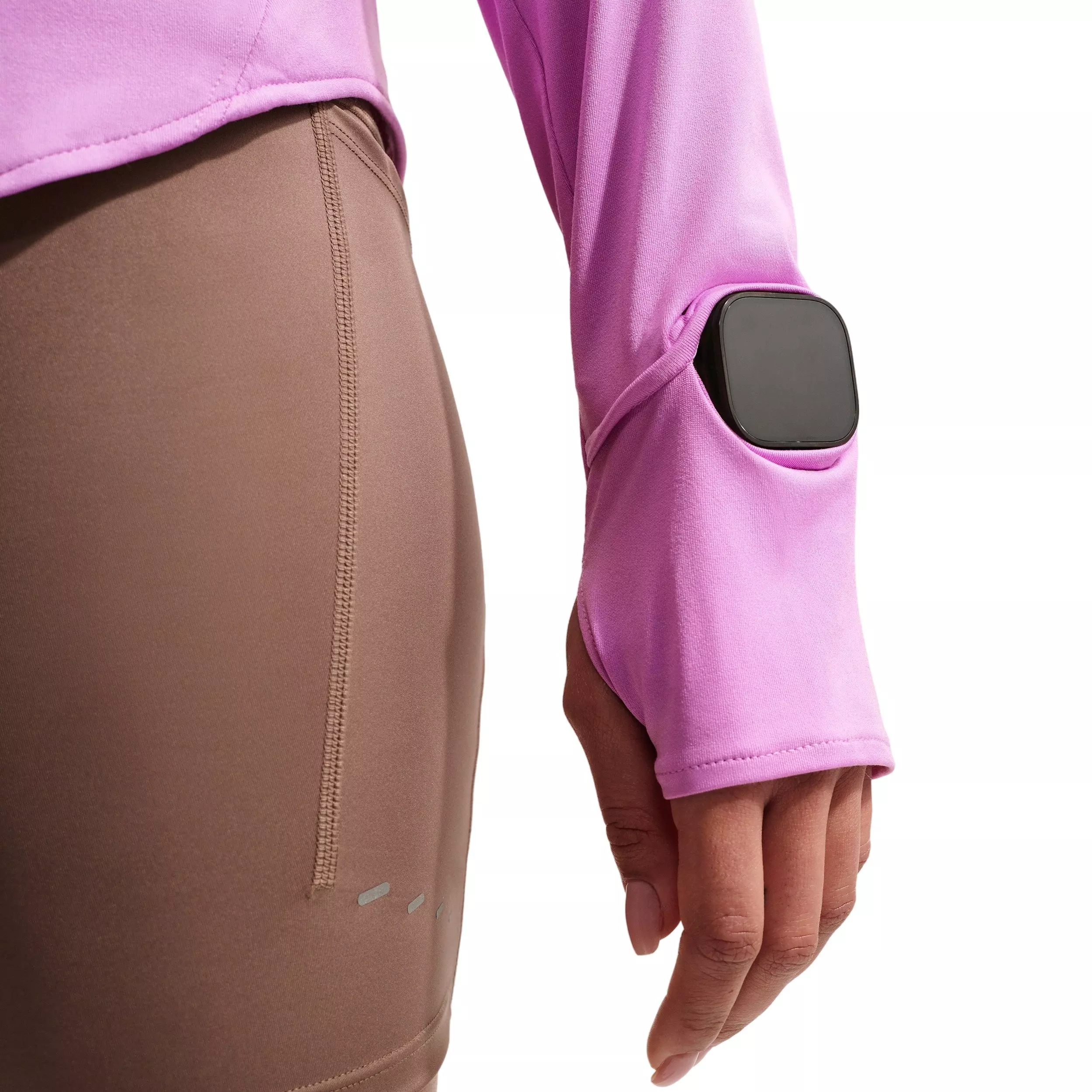 Nike Women's Swift Dri-FIT UV 1/4 Zip Running Top - Light Magenta - LIGHT MAGENTA