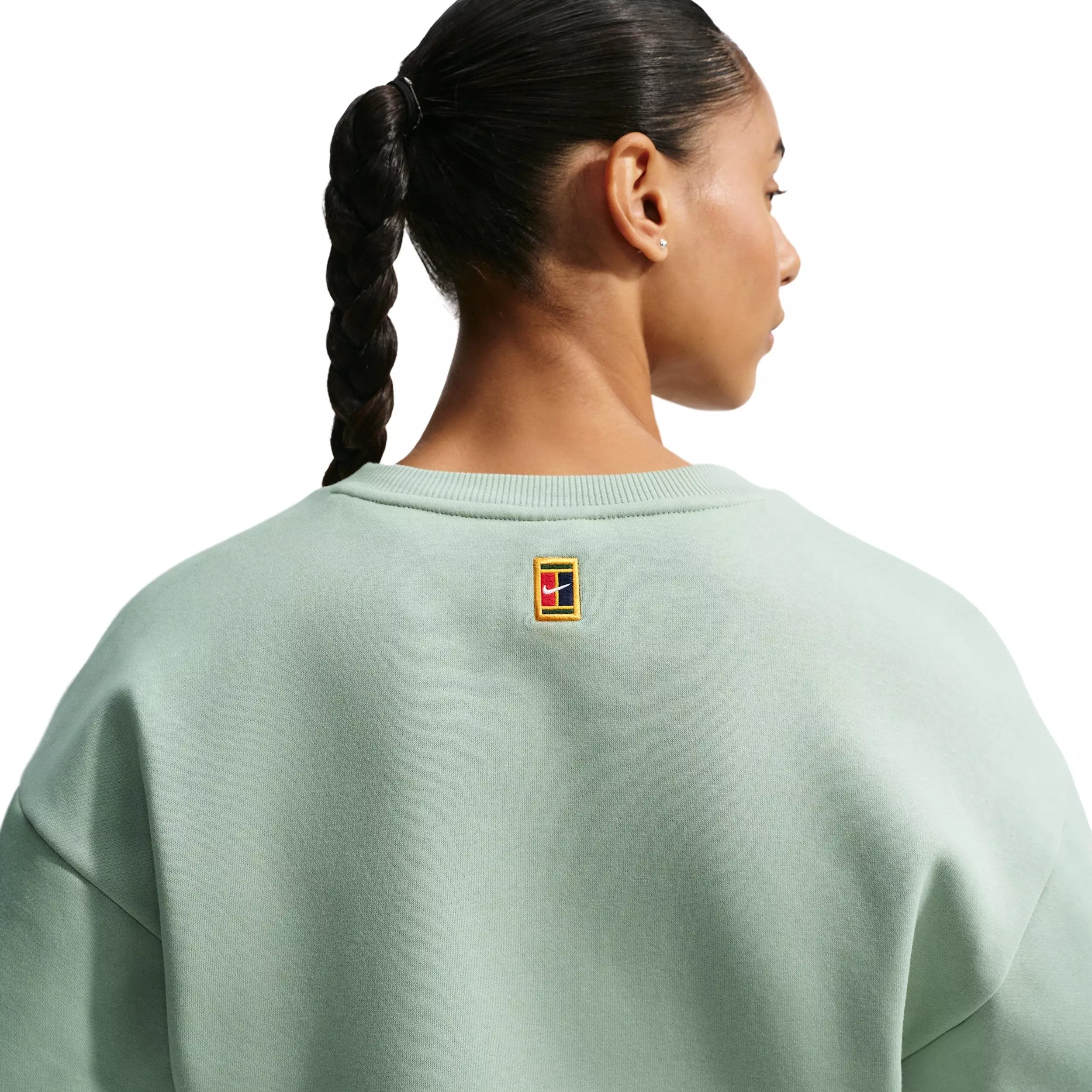 Nike Women's Court Collection Crew-Neck Tennis Top - Steam Green - STEAM GREEN