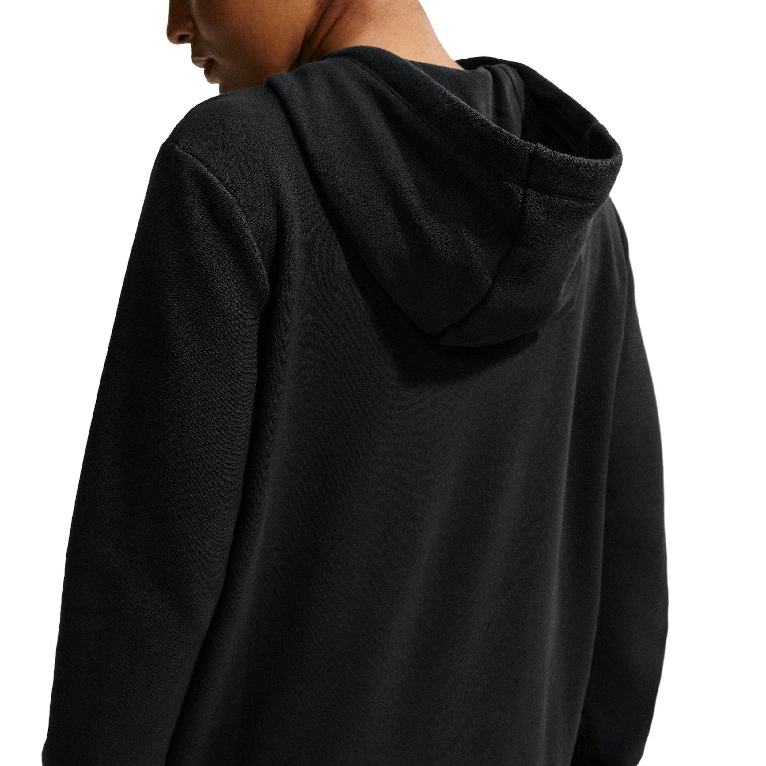 Nike Women's Sportswear Club Fleece Graphic Pullover Hoodie - Black/White - BLACK/WHITE Thumbnail View 2