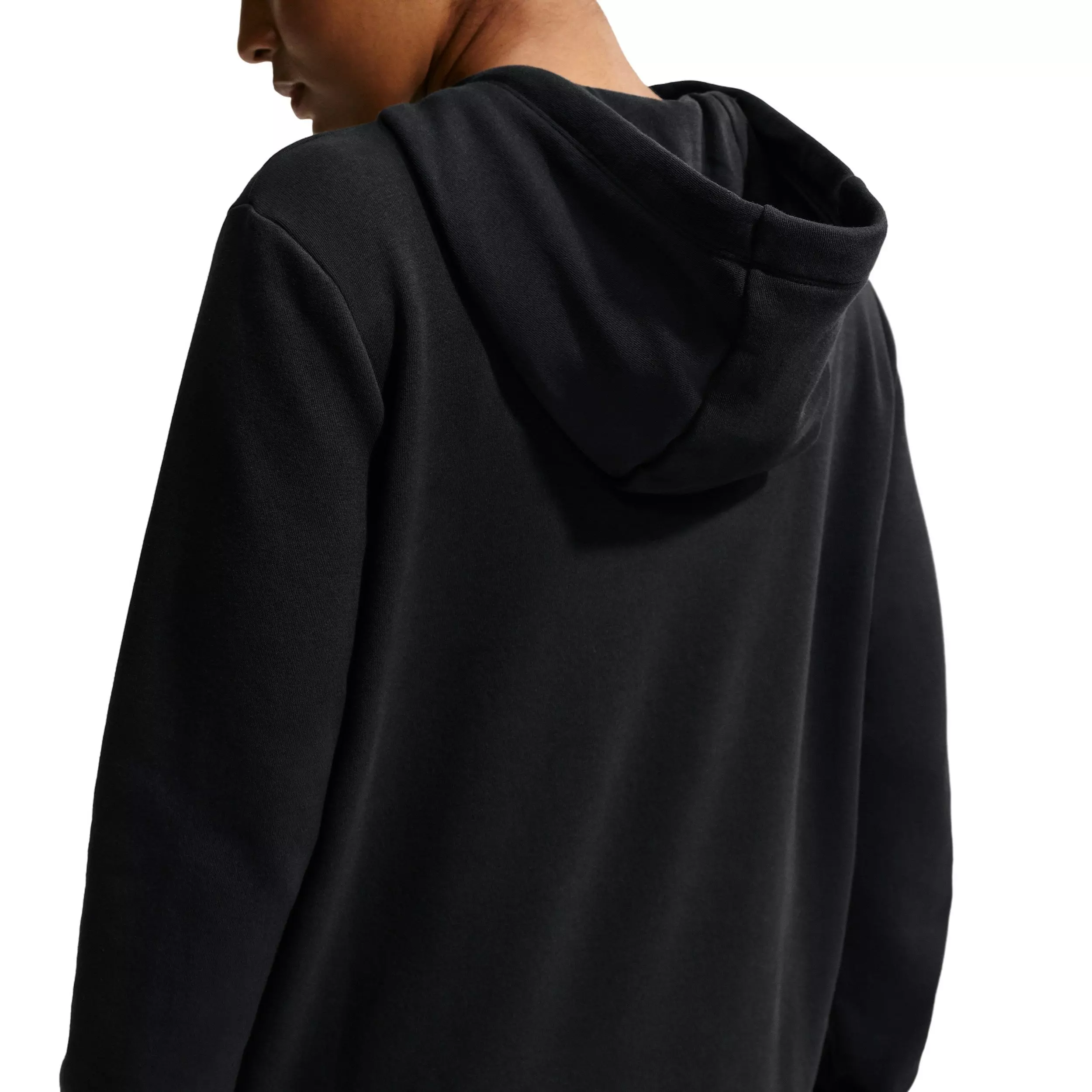 Nike Women's Sportswear Club Fleece Graphic Pullover Hoodie - Black/White - BLACK/WHITE