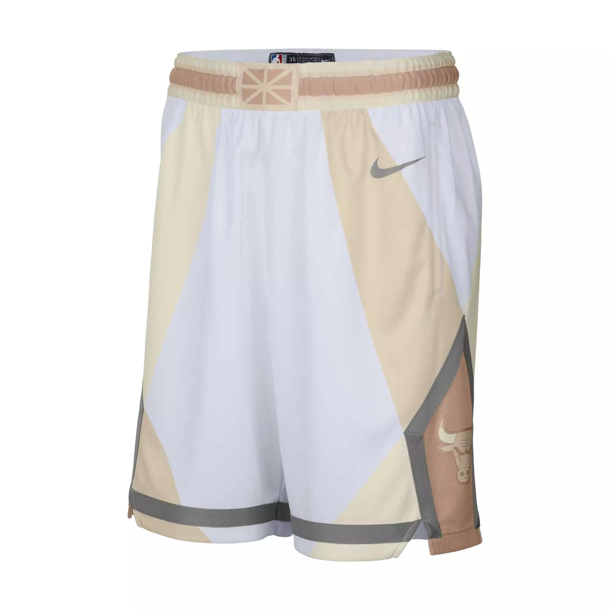 Nike Men's Dri-FIT NBA Chicago Bulls Swingman CE Shorts -White/Yellow - WHITE/YELLOW