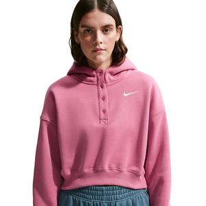 Nike Women's Sportswear Phoenix Fleece Oversized Cropped Henley Hoodie