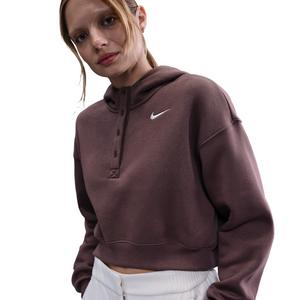 Nike Women's Sportswear Phoenix Fleece Oversized Cropped Henley Hoodie
