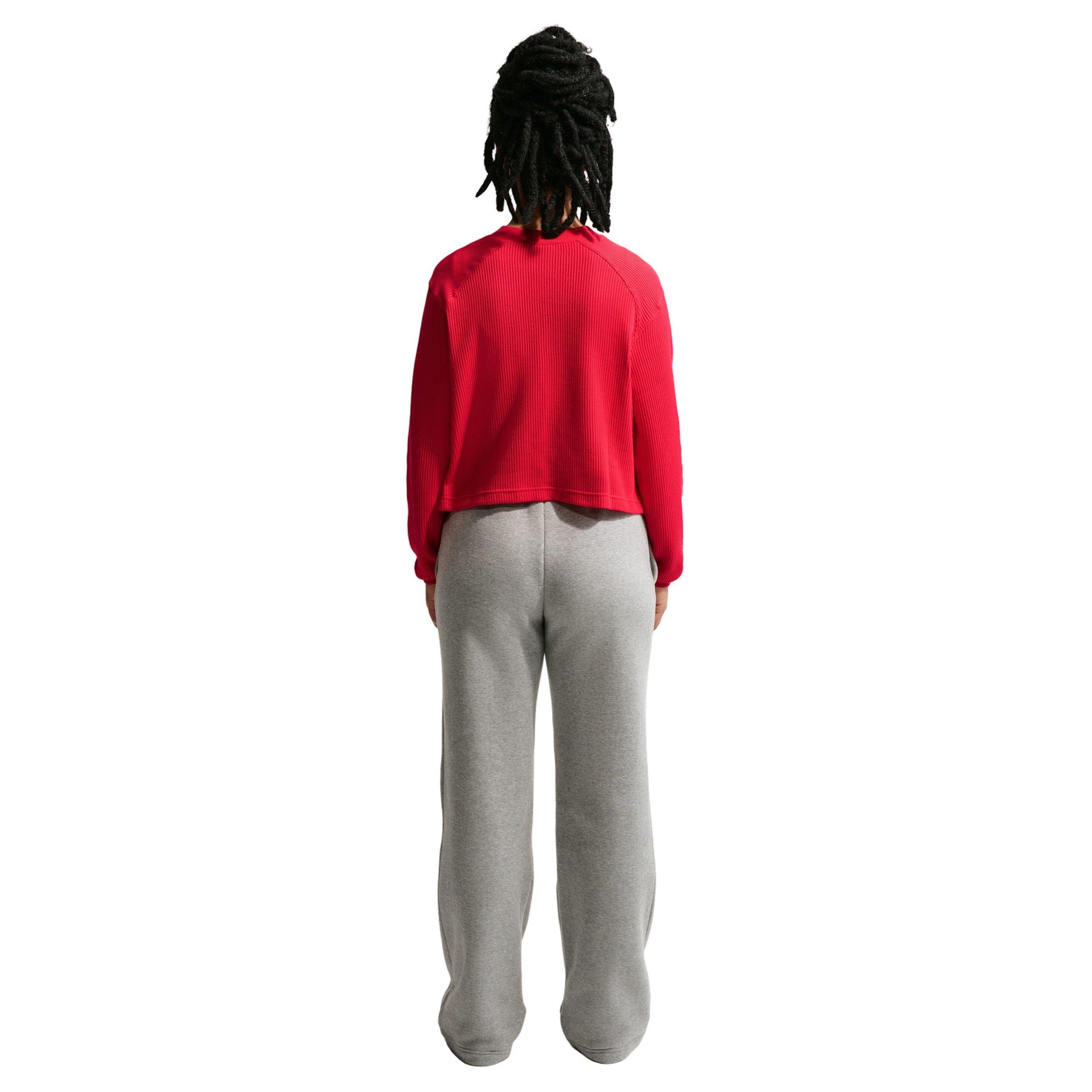 Nike Women's Sportswear Chill Knit Waffle Henley - CRIMSON Thumbnail View 2