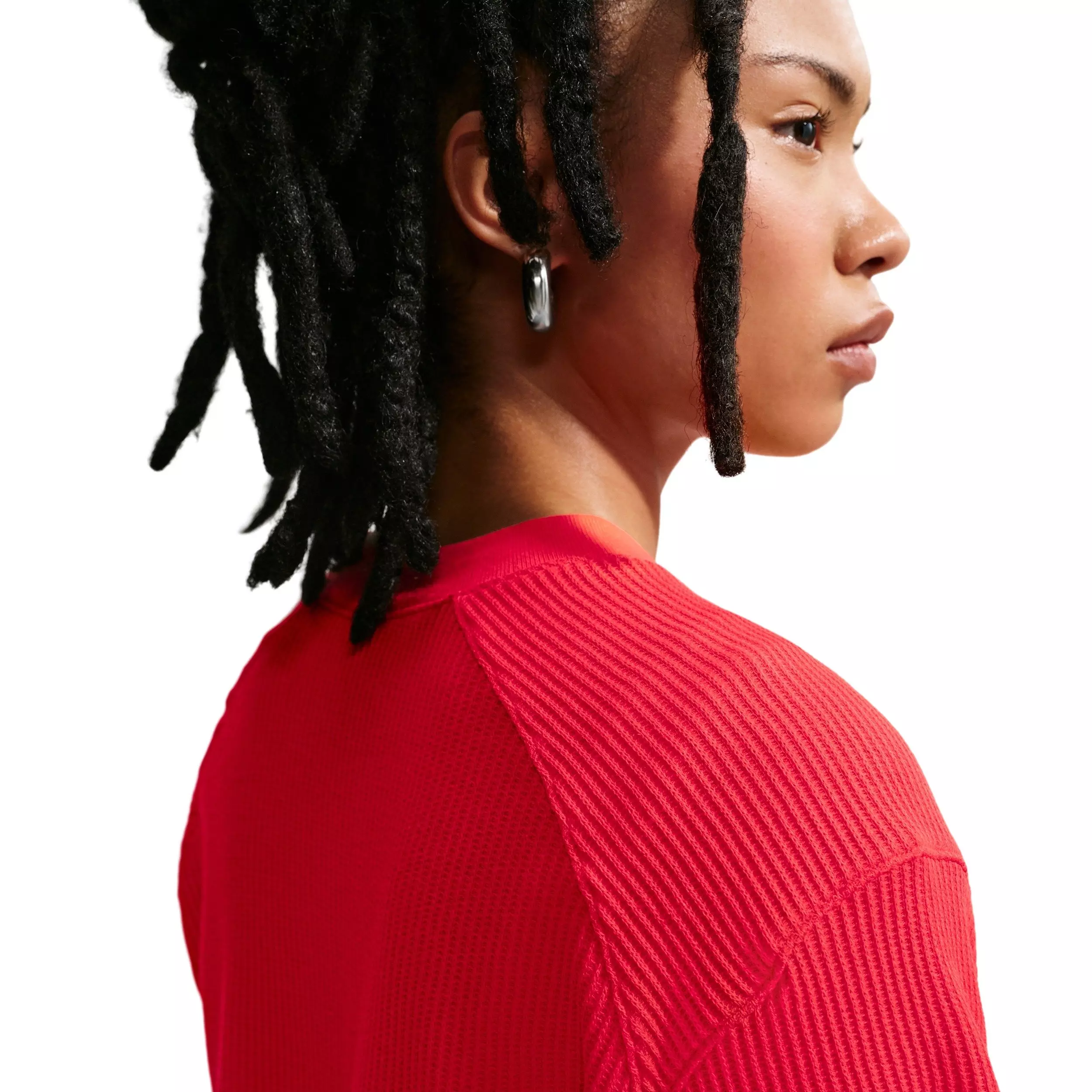 Nike Women's Sportswear Chill Knit Waffle Henley - CRIMSON