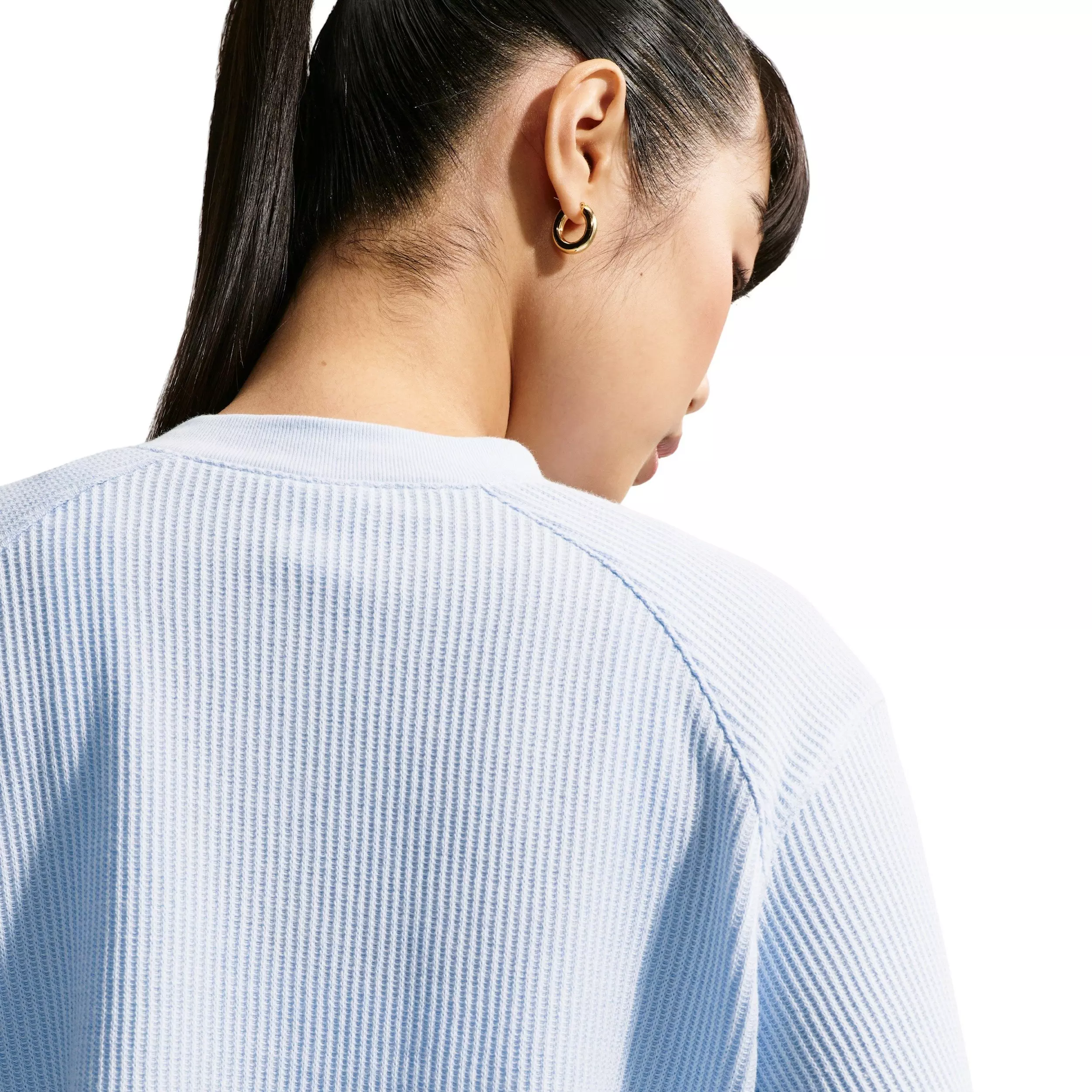 Nike Women's Sportswear Chill Knit Waffle Henley - BLUE