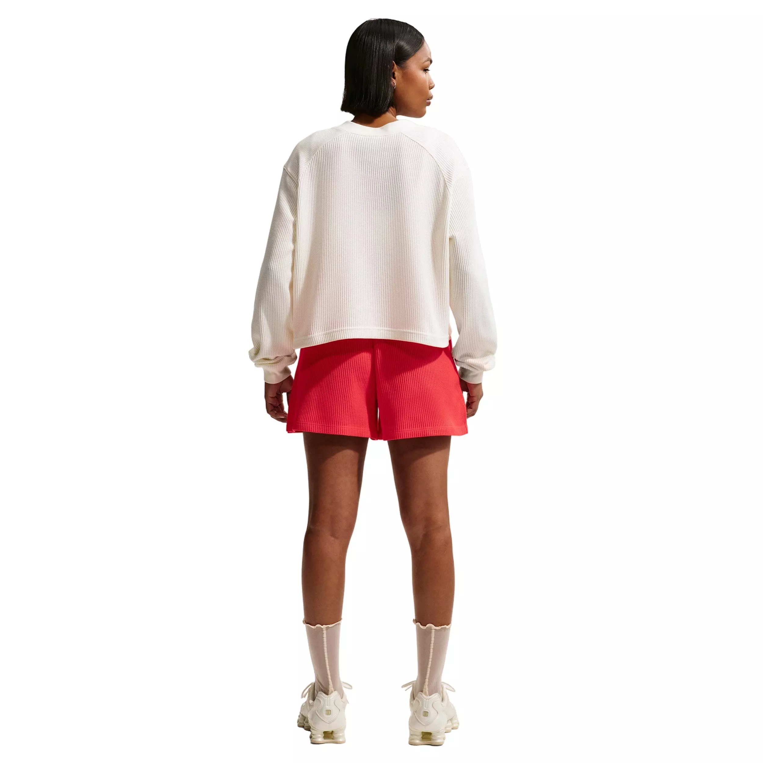 Nike Women's Sportswear Chill Knit Waffle Henley - OFF-WHITE/BLACK