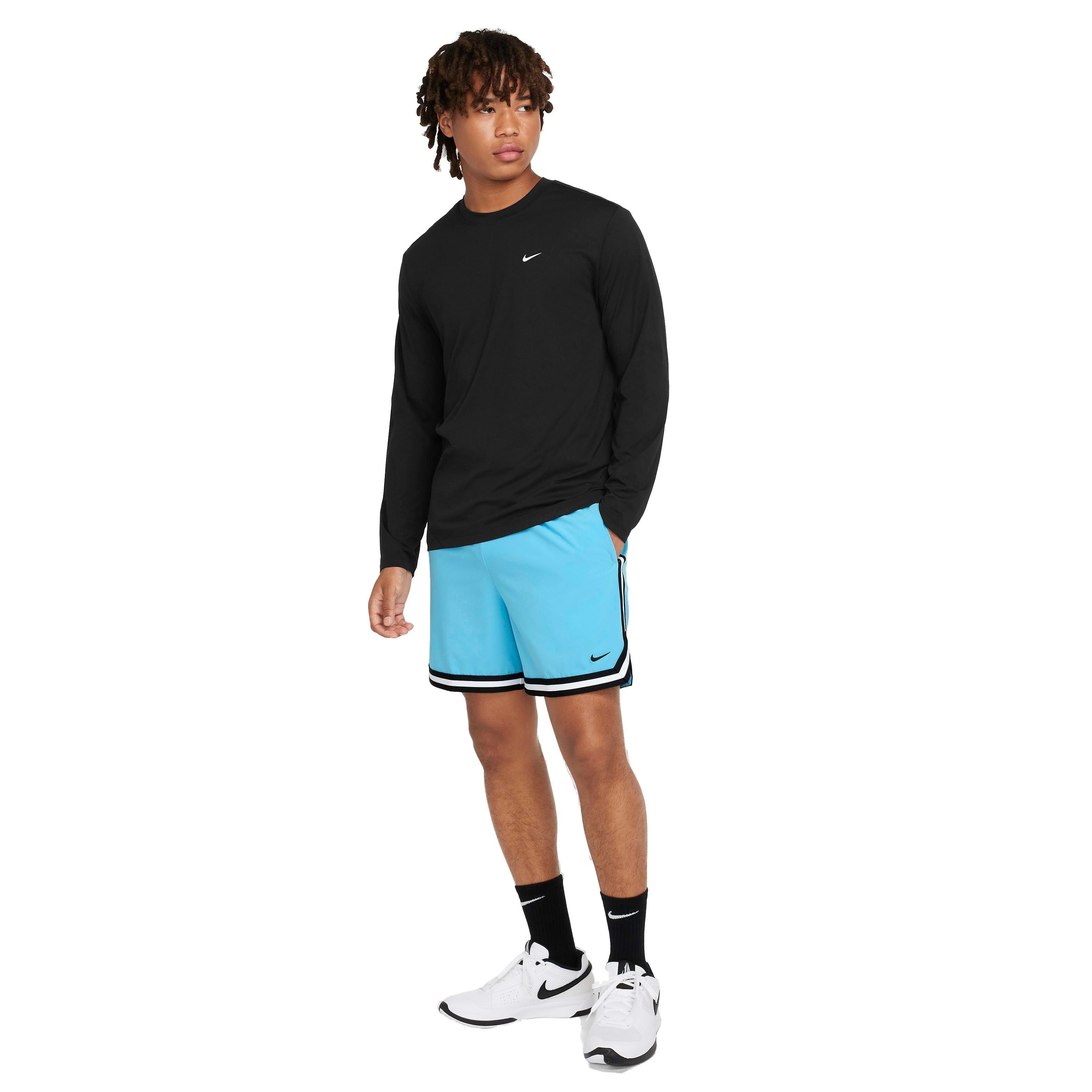 Nike Men's DNA Dri-FIT 6" UV Woven Basketball Shorts - BLUE/BLACK Thumbnail View 6