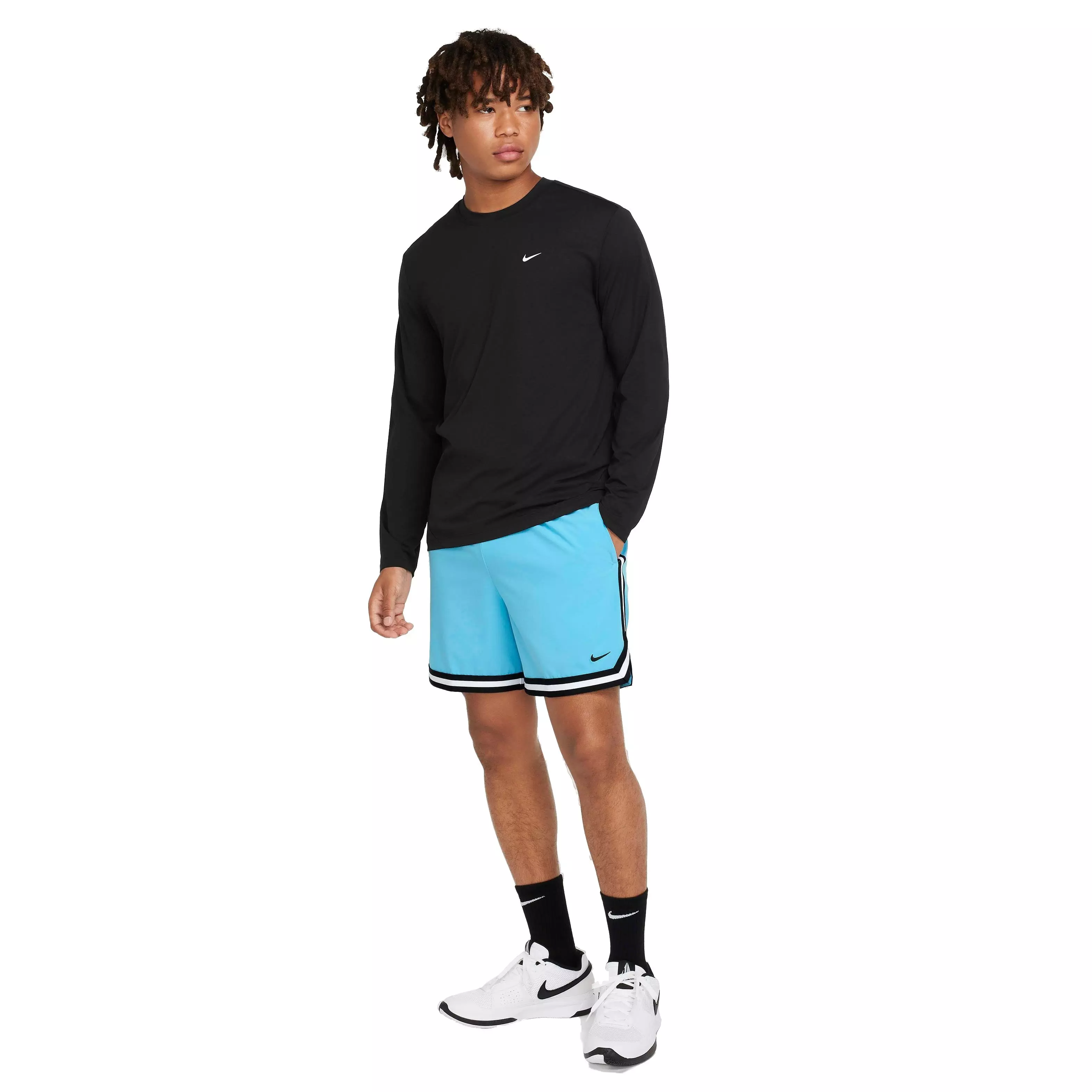 Nike Men's DNA Dri-FIT 6" UV Woven Basketball Shorts - BLUE/BLACK