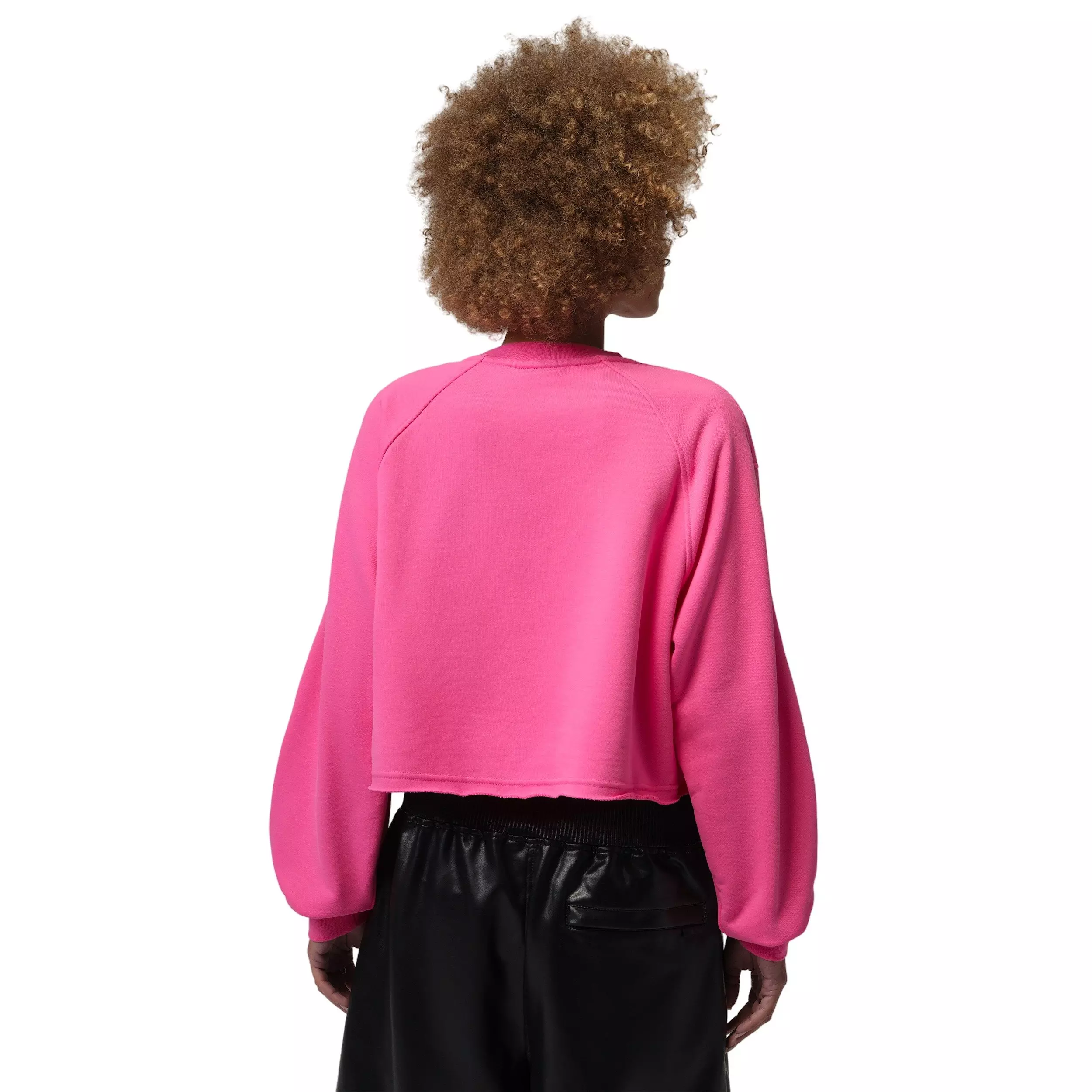 Jordan Women's Flight Fleece Mod-Crop Crew-Neck Sweatshirt - PINK