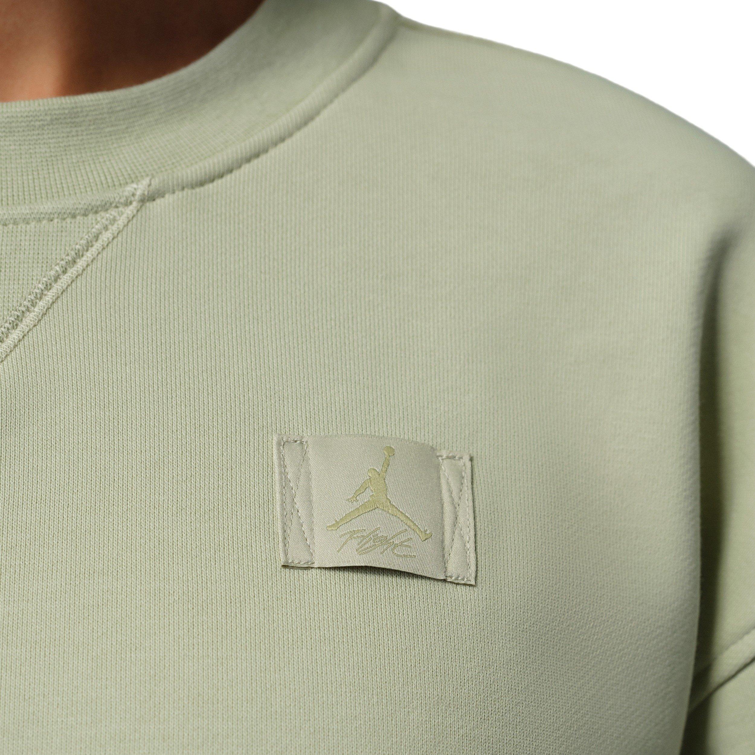 Jordan Women's Flight Fleece Mod-Crop Crew-Neck Sweatshirt - OLIVE Thumbnail View 4