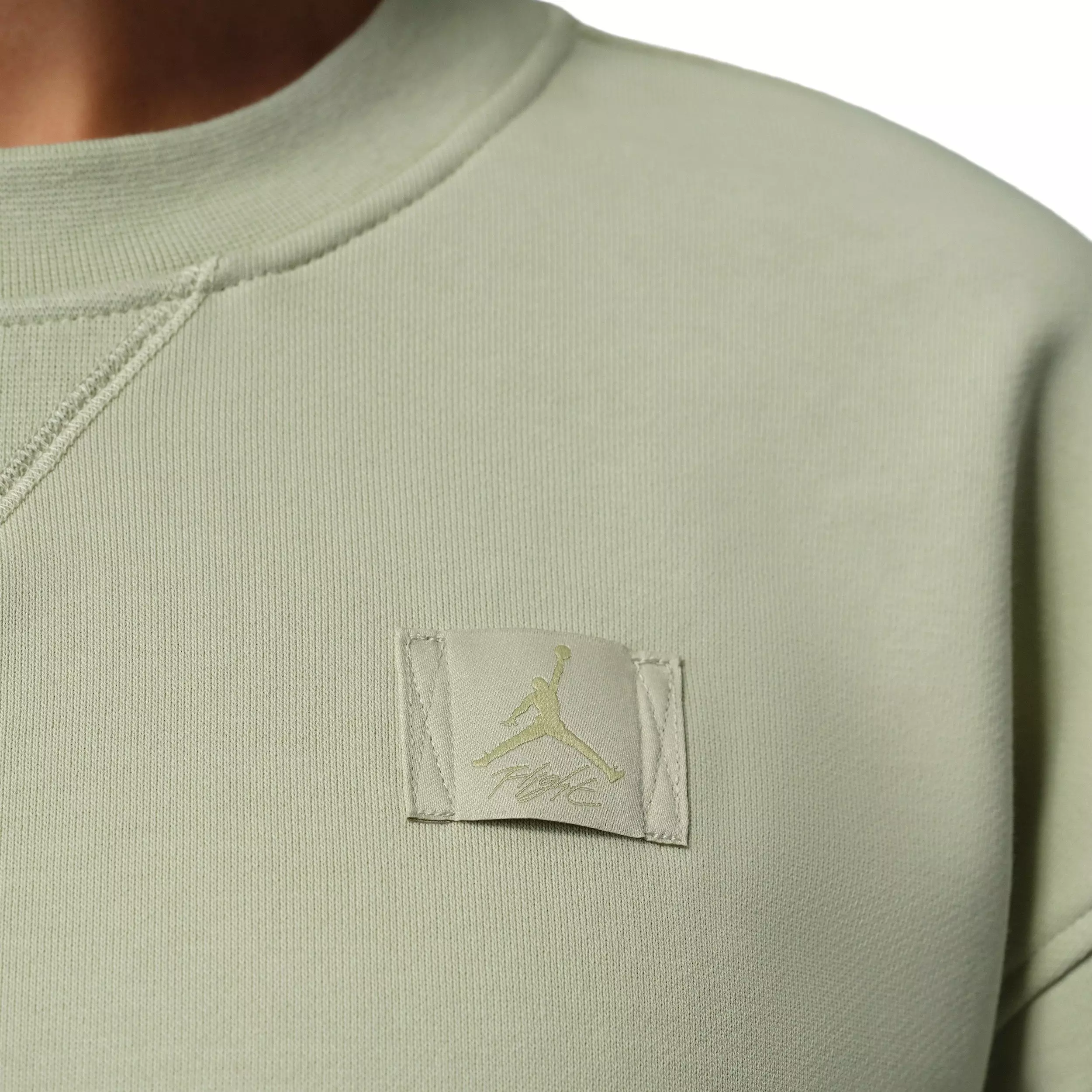 Jordan Women's Flight Fleece Mod-Crop Crew-Neck Sweatshirt - OLIVE