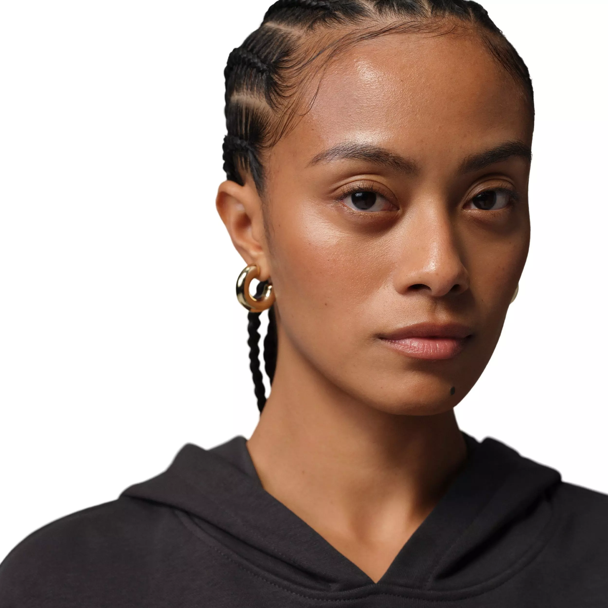 Jordan Women's Brooklyn Fleece Cropped Pullover Hoodie - BLACK