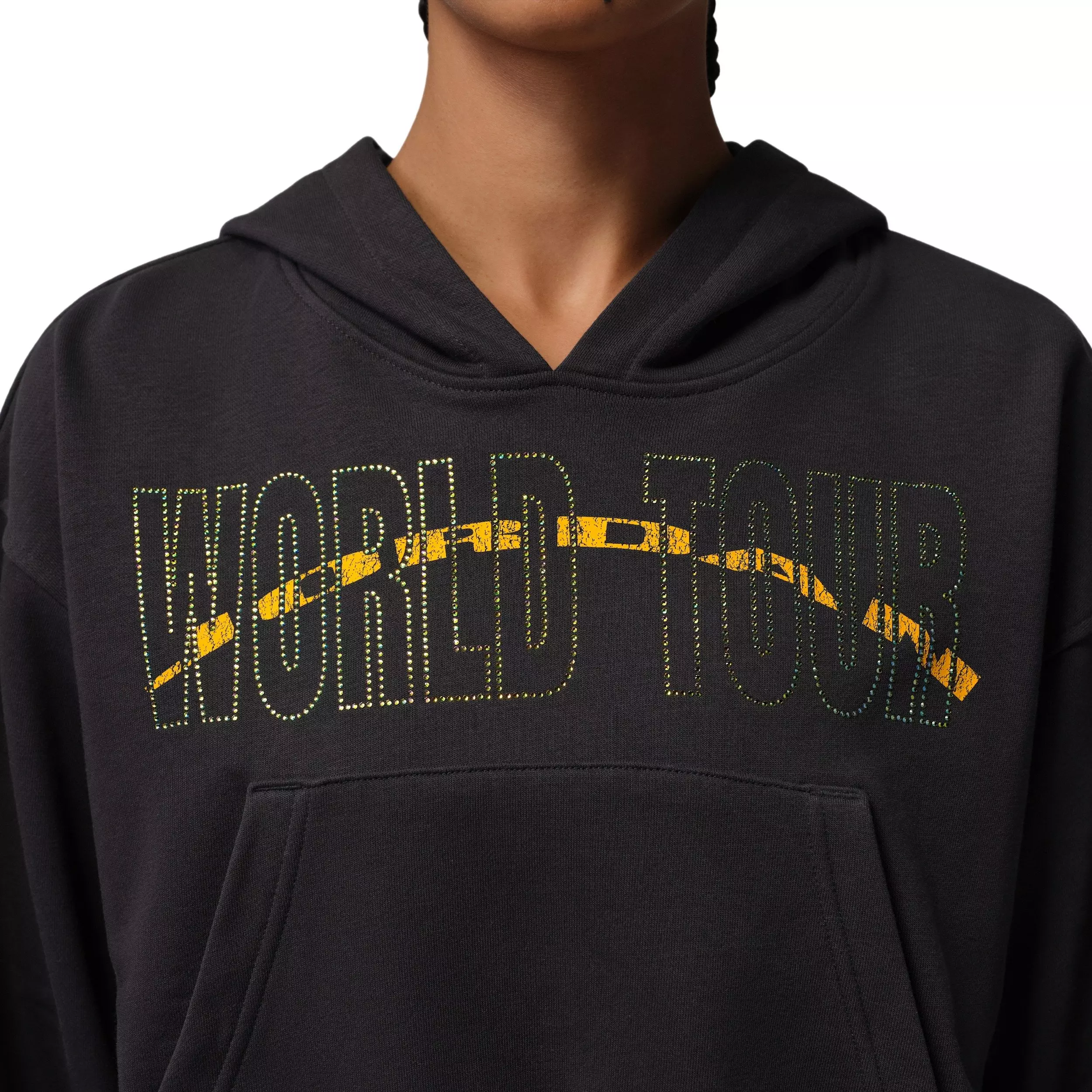 Jordan Women's Brooklyn Fleece Cropped Pullover Hoodie - BLACK