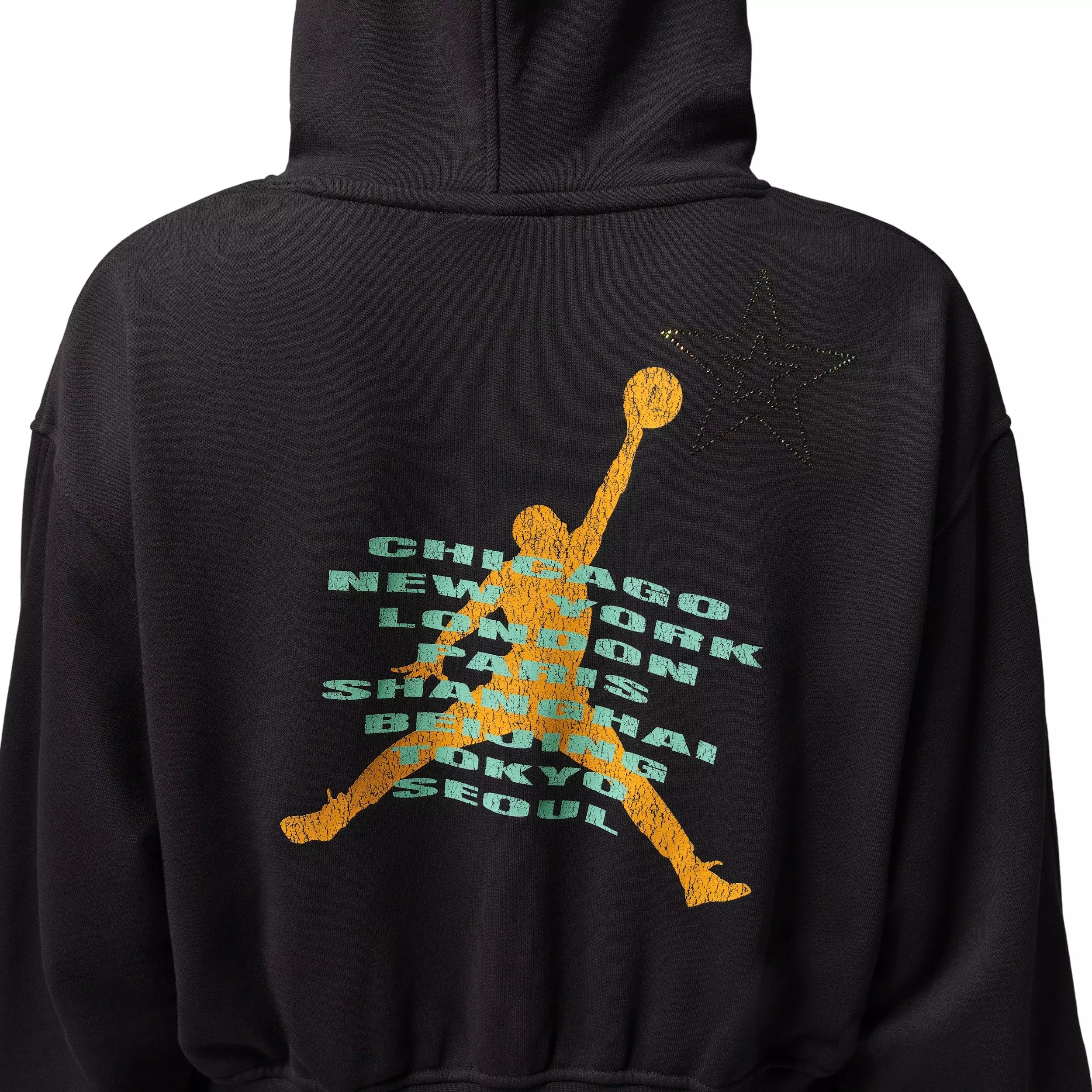 Jordan Women's Brooklyn Fleece Cropped Pullover Hoodie - BLACK