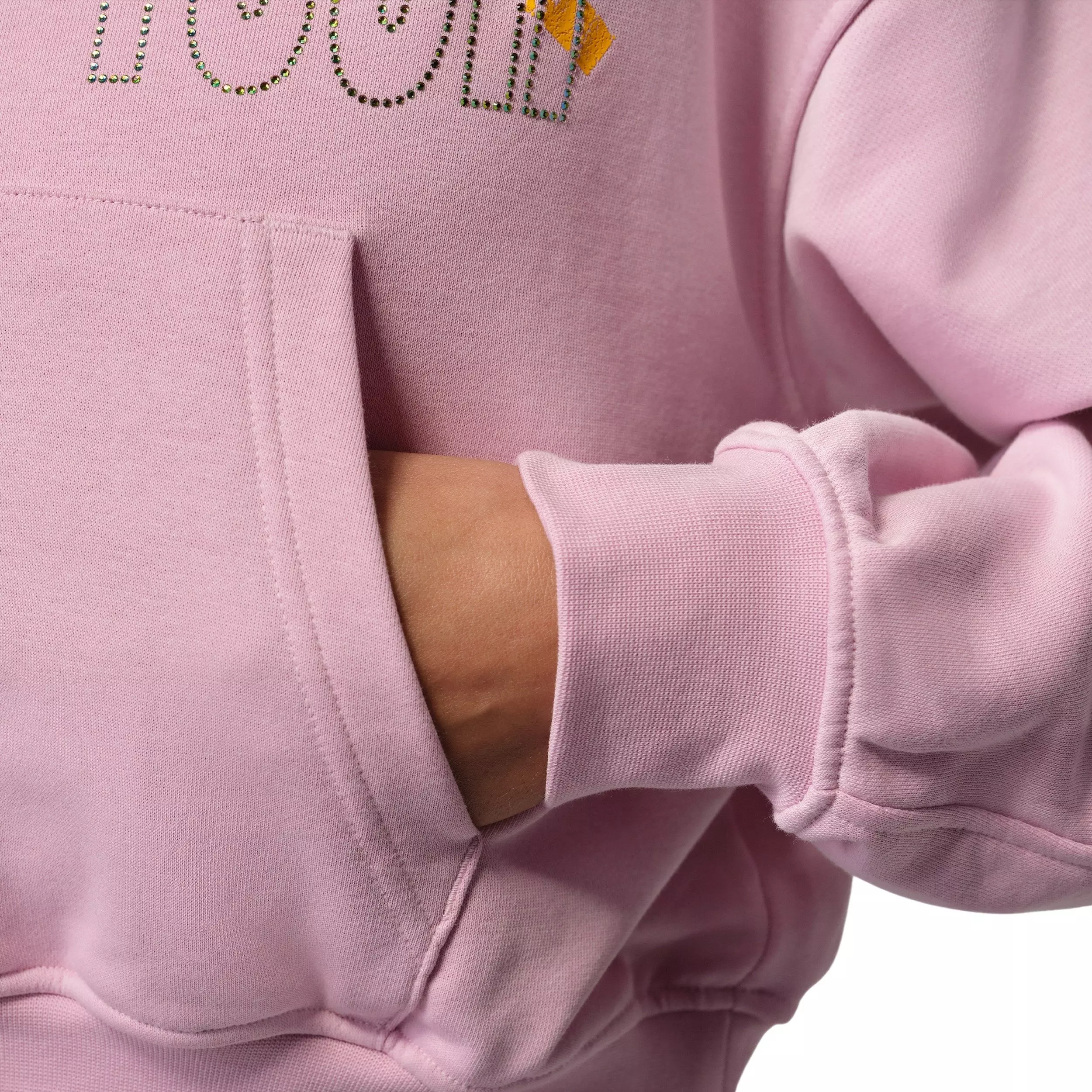 Jordan Women's Brooklyn Fleece Cropped Pullover Hoodie - LT PINK