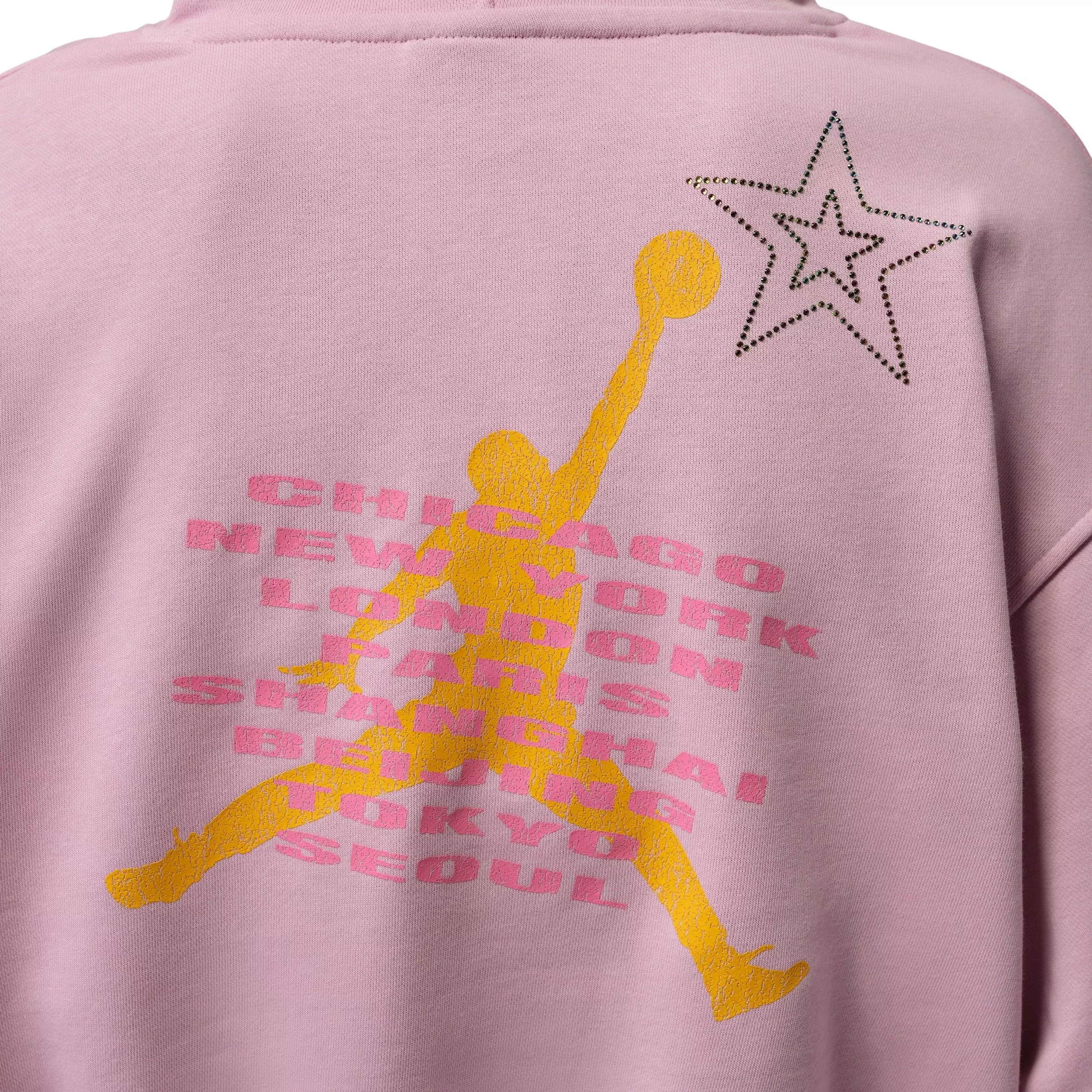 Jordan Women's Brooklyn Fleece Cropped Pullover Hoodie - LT PINK
