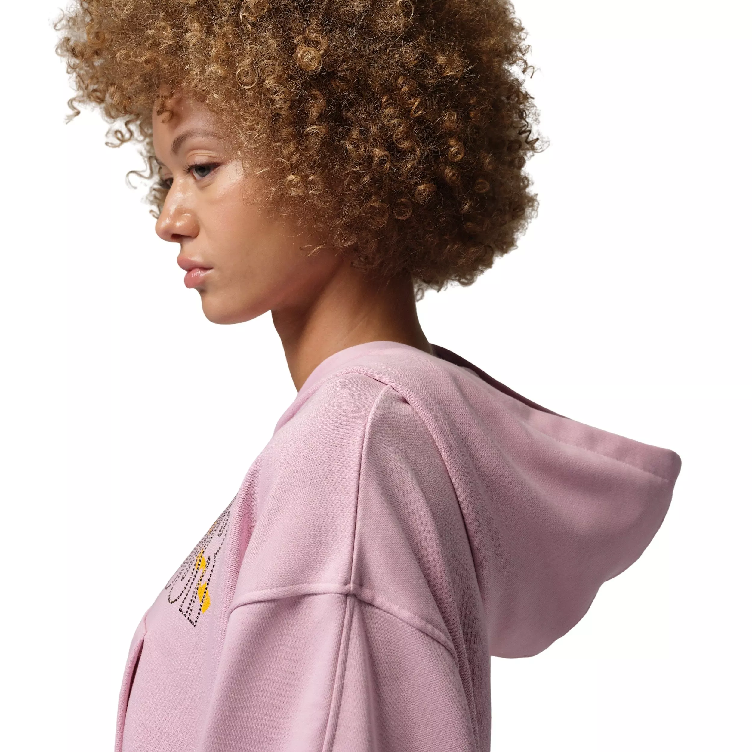 Jordan Women's Brooklyn Fleece Cropped Pullover Hoodie - LT PINK