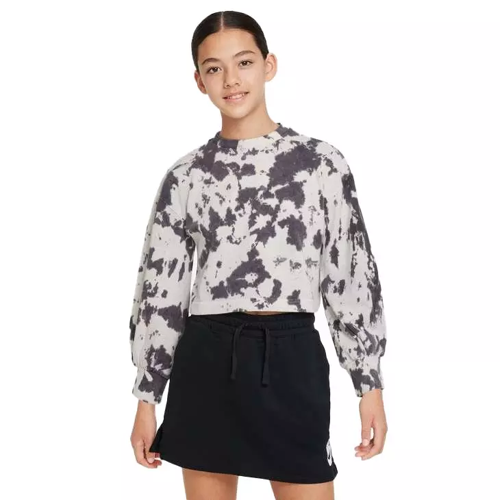 Nike Big Girls' Jersey Crew Sweatshirt - BLACK