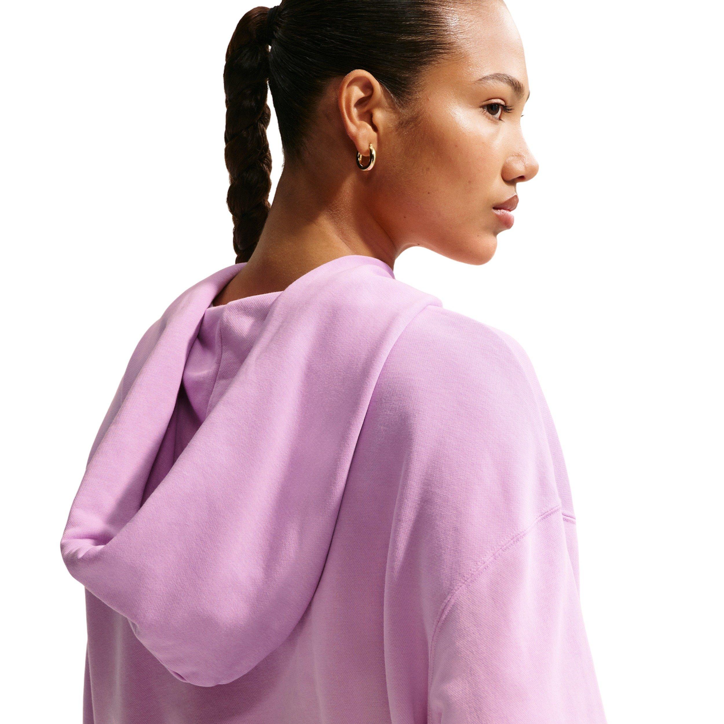 Nike Women's Sportswear Phoenix Fleece Dip-Dye Oversized Henley Hoodie - PINK/PURPLE Thumbnail View 4