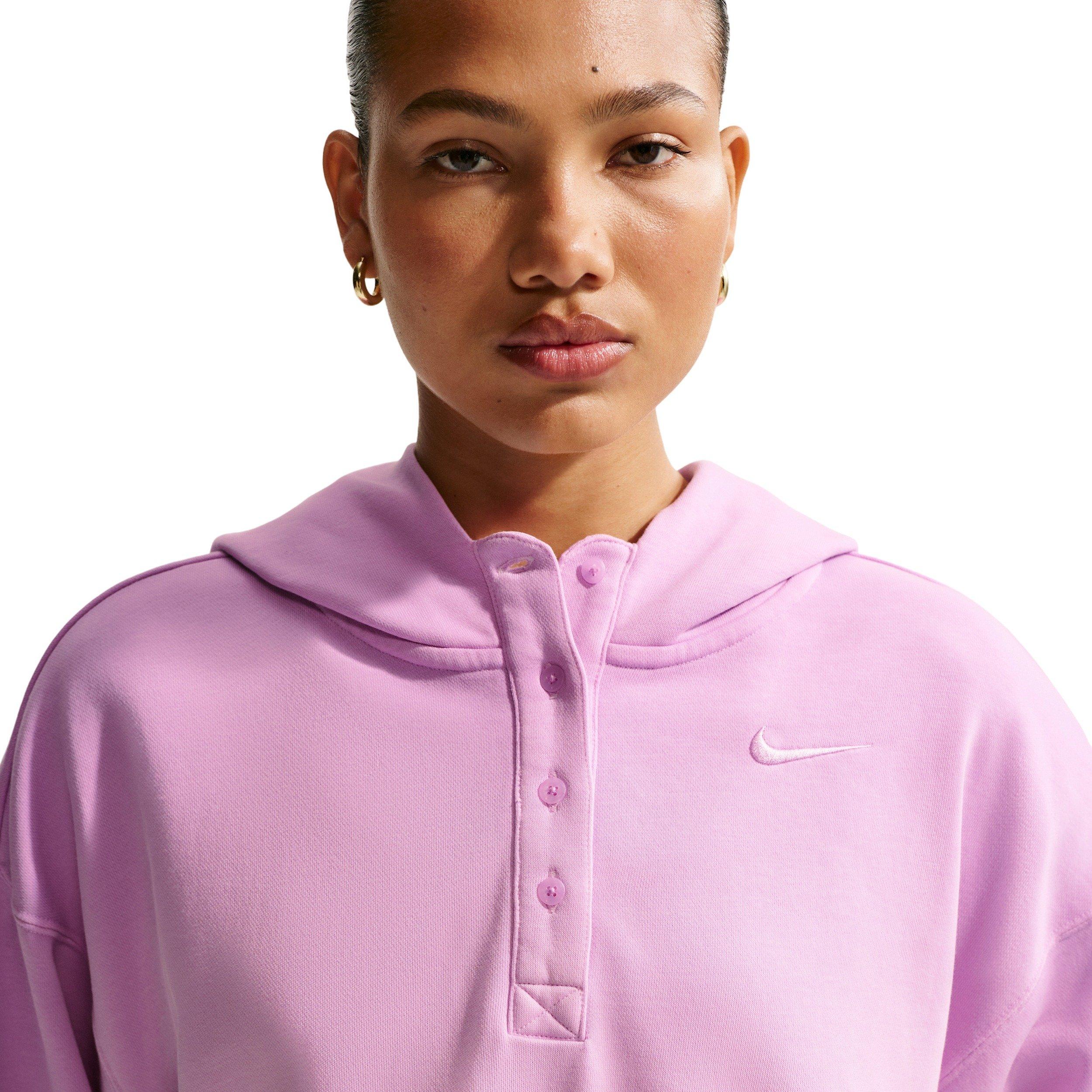 Nike Women's Sportswear Phoenix Fleece Dip-Dye Oversized Henley Hoodie - PINK/PURPLE Thumbnail View 5