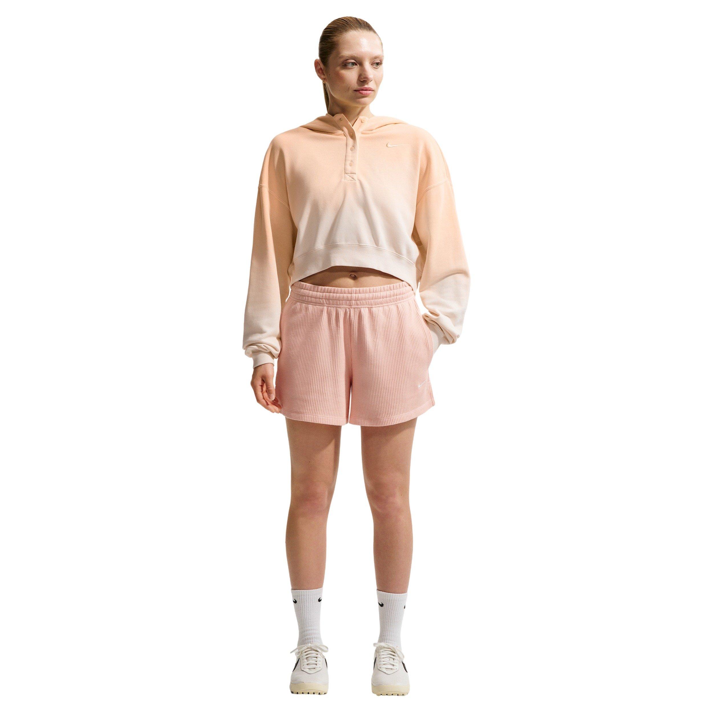 Nike Women's Sportswear Phoenix Fleece Dip-Dye Oversized Henley Hoodie - PEACH Thumbnail View 1