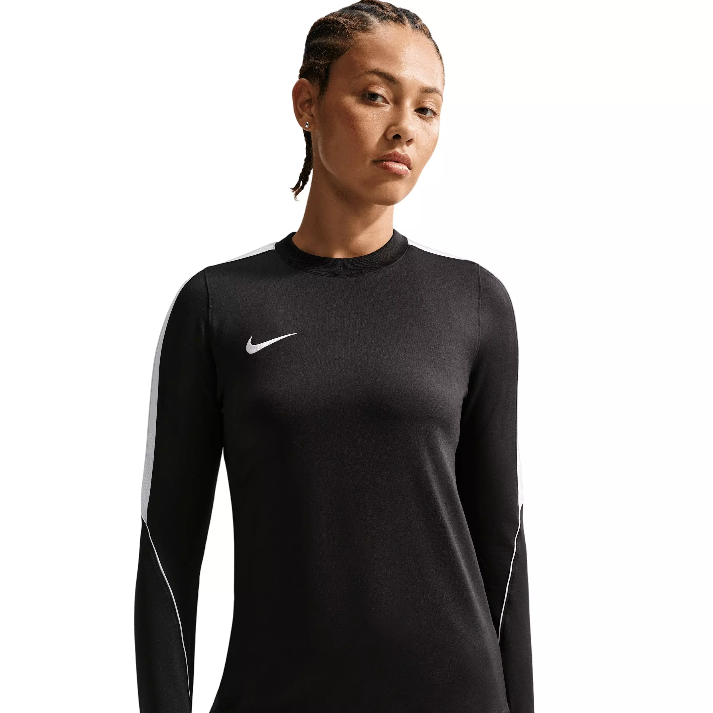 Nike Women's Strike Dri-FIT Soccer Crew-Neck Top - Black/White - BLACK/WHITE