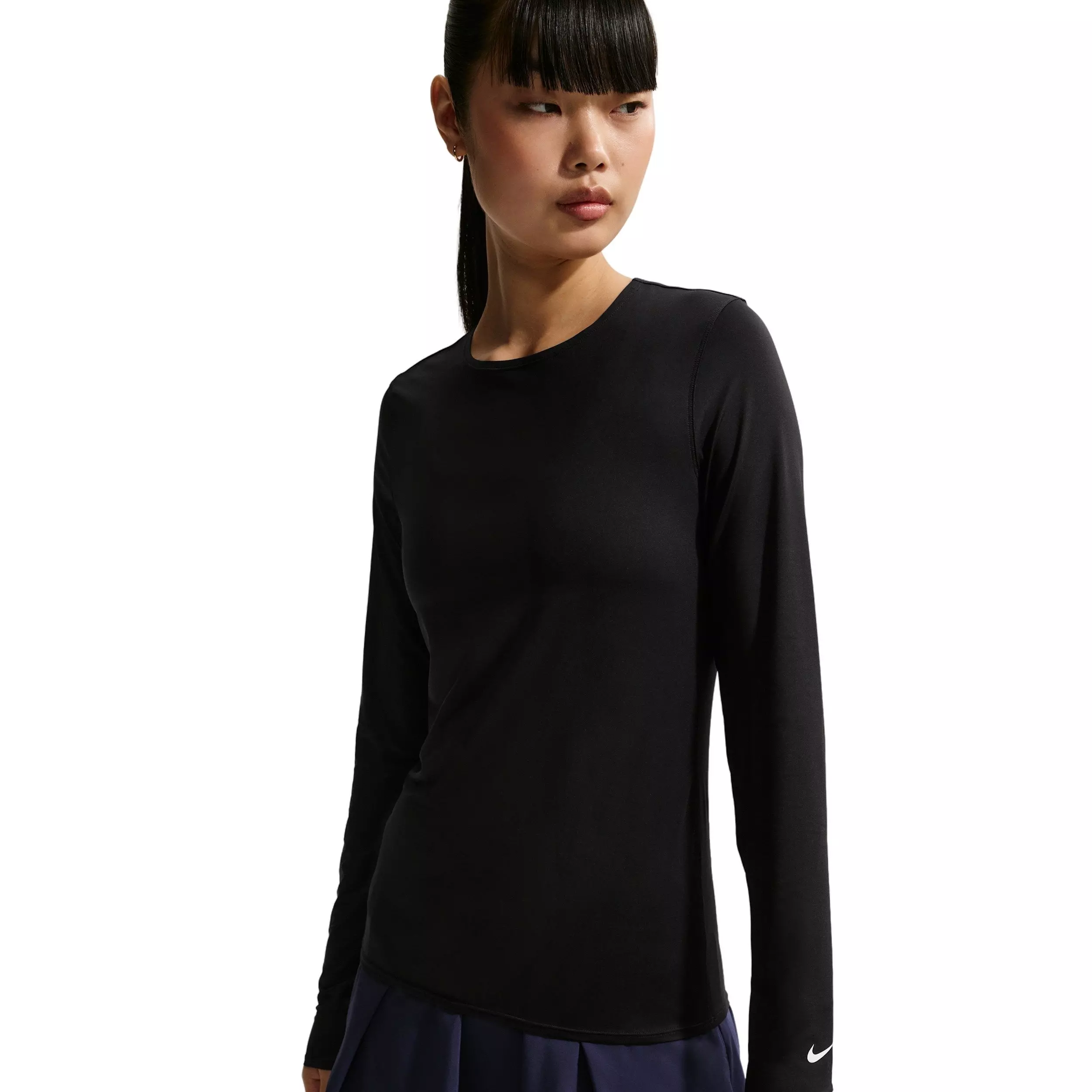 Nike Women's Golf Club Dri-FIT UV Long-Sleeve Golf Top - BLACK/WHITE
