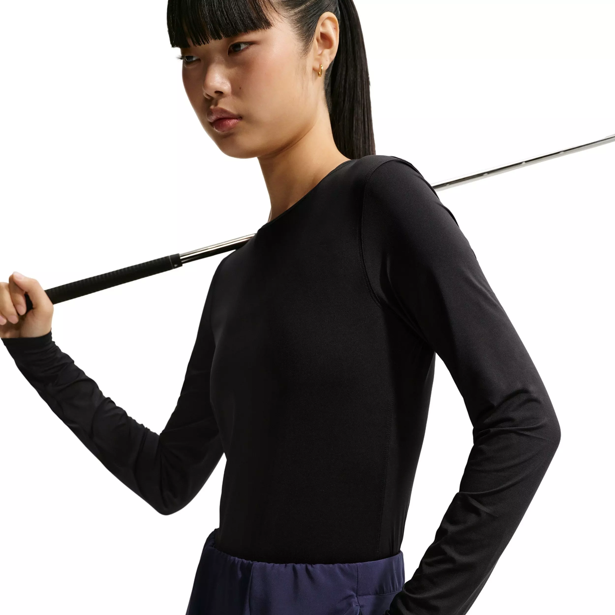Nike Women's Golf Club Dri-FIT UV Long-Sleeve Golf Top - BLACK/WHITE