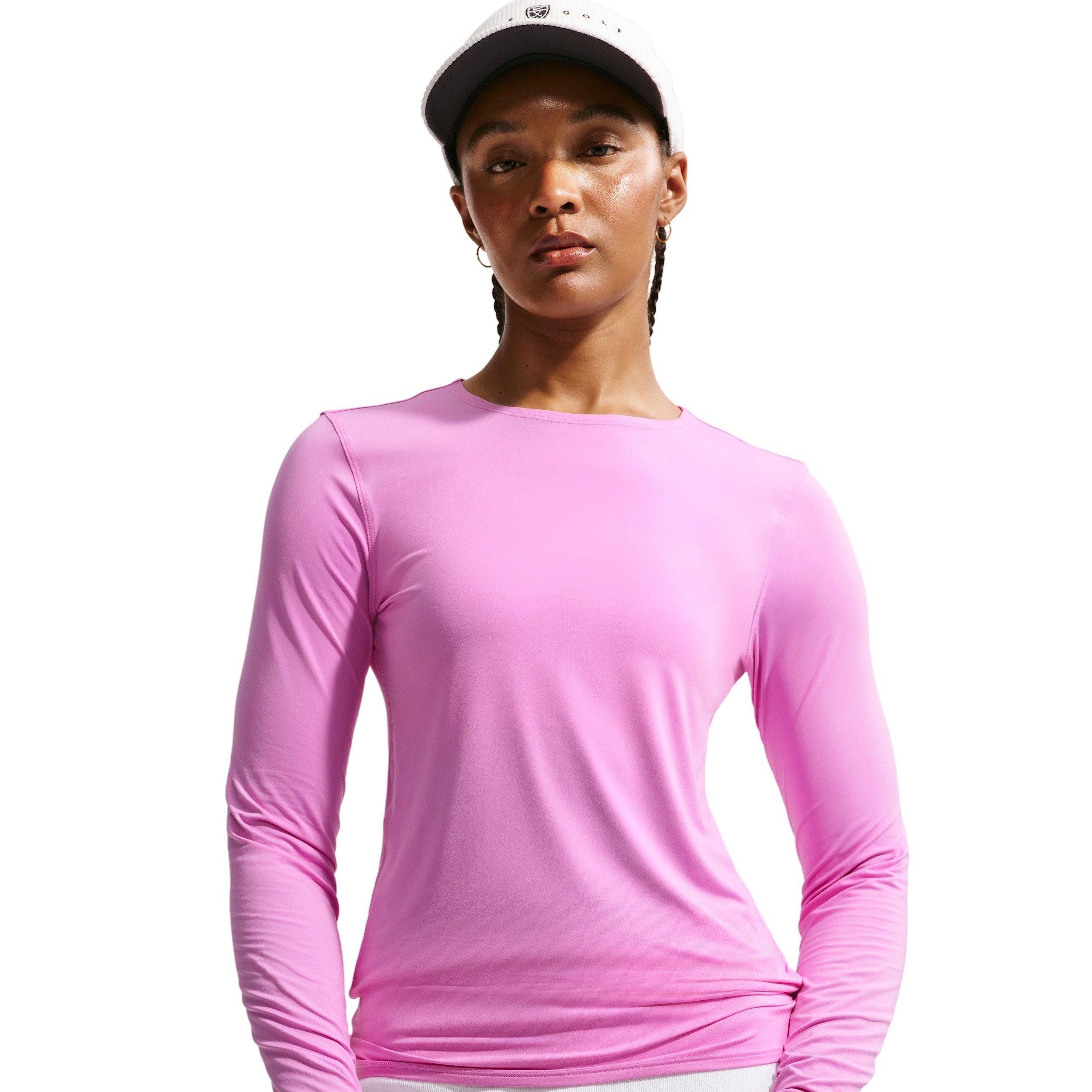 Nike Women's Golf Club Dri-FIT UV Long-Sleeve Golf Top - PURPLE/WHITE Thumbnail View 3