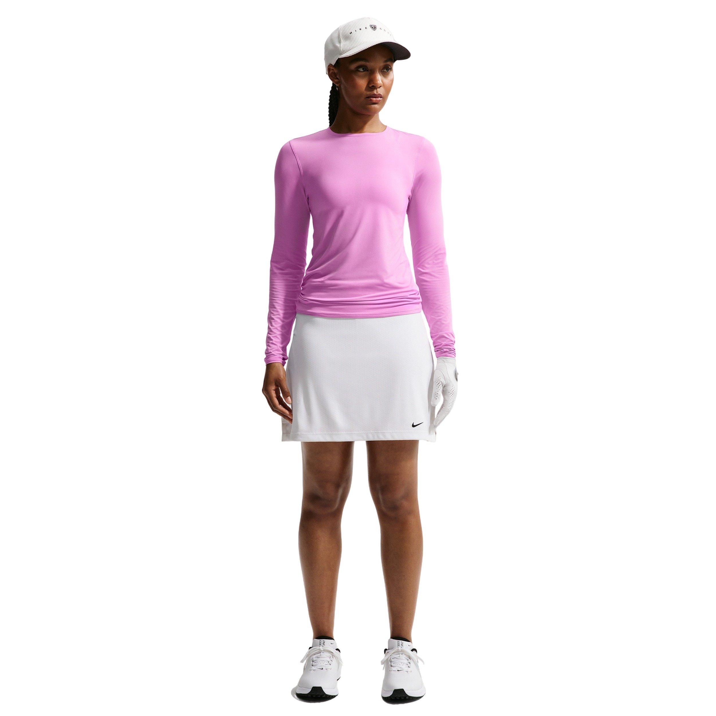Nike Women's Golf Club Dri-FIT UV Long-Sleeve Golf Top - PURPLE/WHITE Thumbnail View 4
