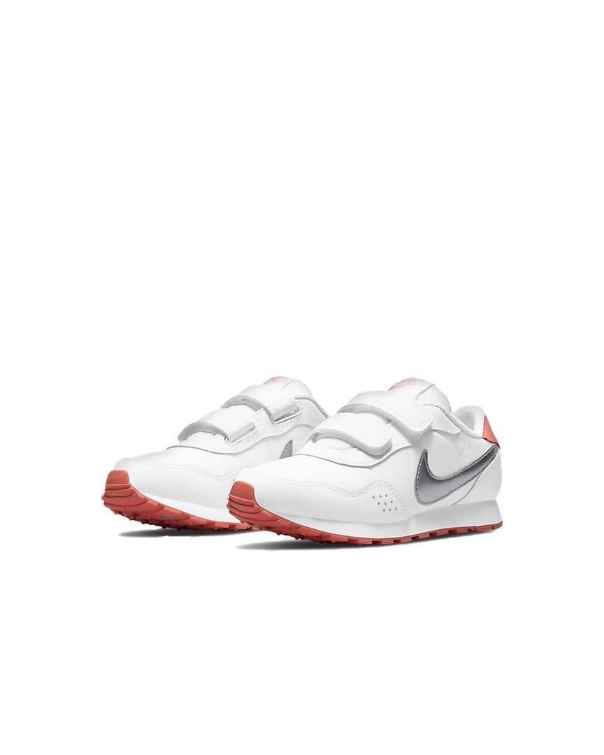 Nike MD Valiant "White/Silver" Preschool Girls' Shoe - WHITE Thumbnail View 3