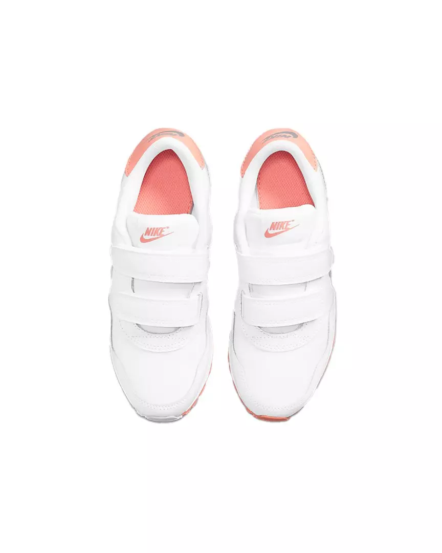 Nike MD Valiant "White/Silver" Preschool Girls' Shoe - WHITE