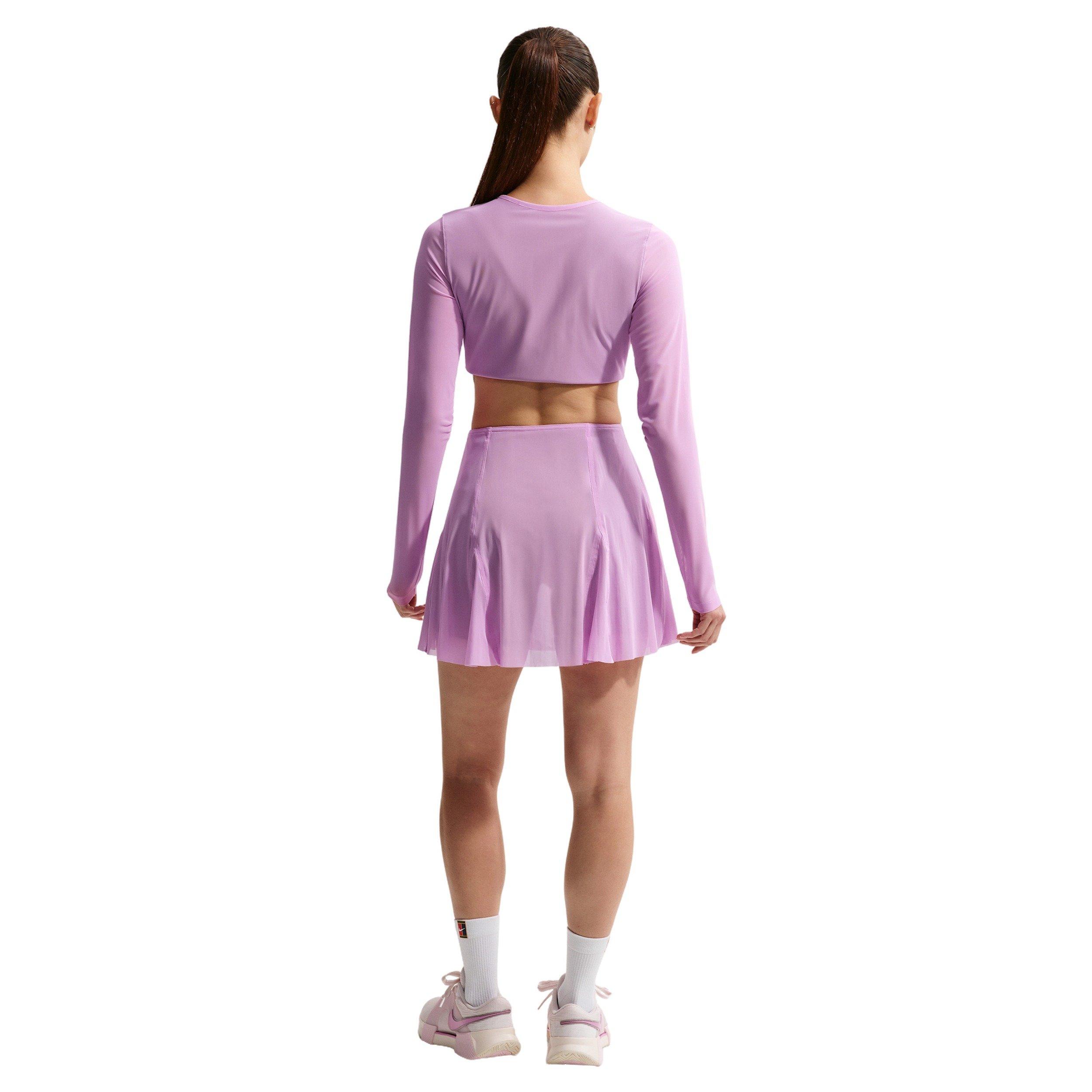 Nike Women's Court Slam Long-Sleeve Cropped Tennis Top - Lt Magenta - LT MAGENTA Thumbnail View 5