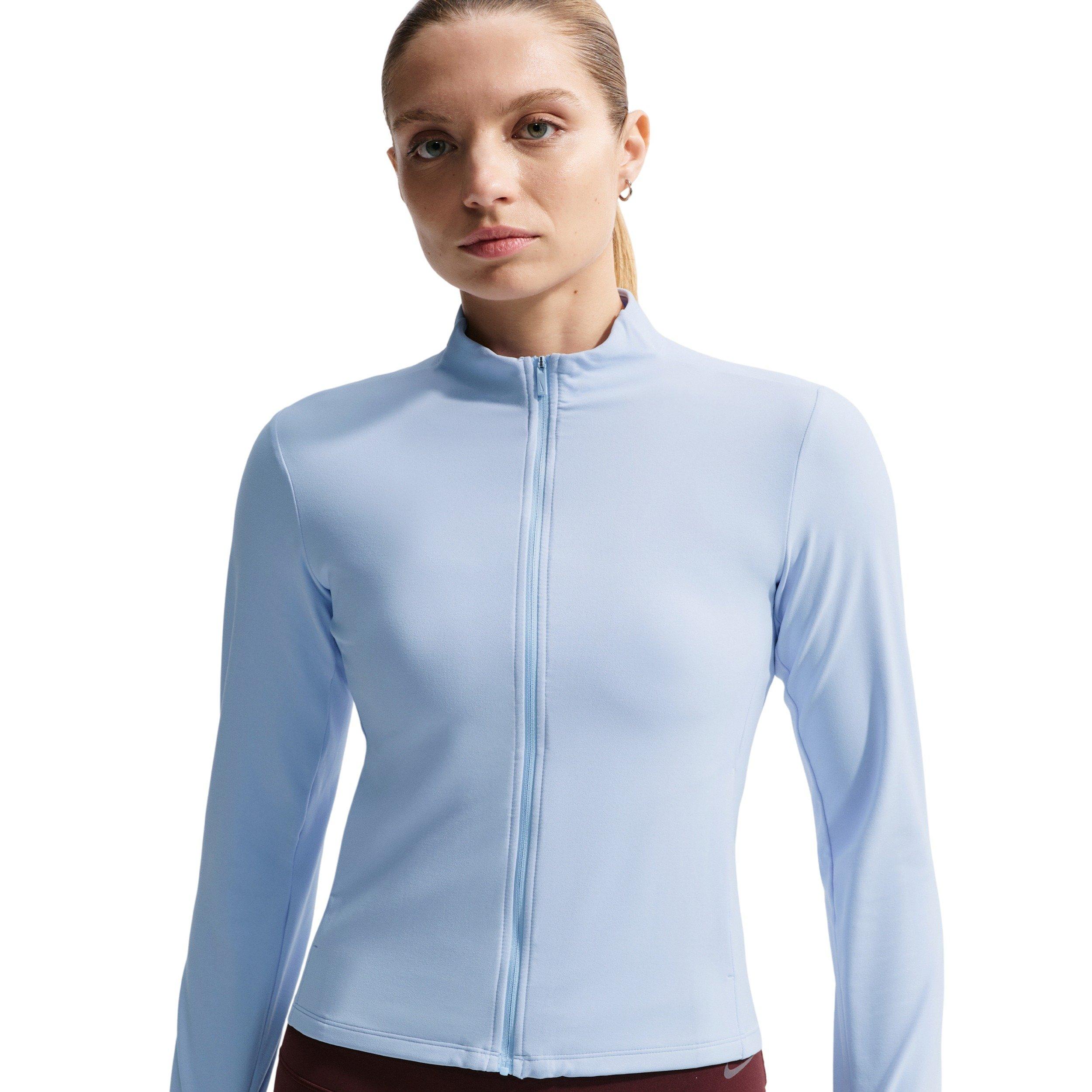 Nike Women's Zenvy Dri-FIT Full-Zip Jacket - Blue/Grey - BLUE/GREY Thumbnail View 4