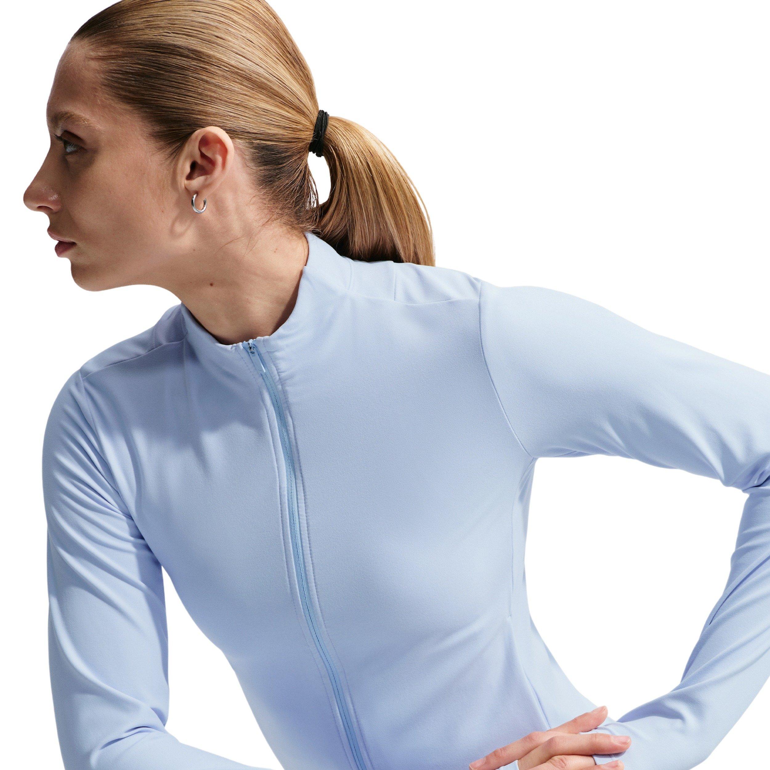 Nike Women's Zenvy Dri-FIT Full-Zip Jacket - Blue/Grey - BLUE/GREY Thumbnail View 6