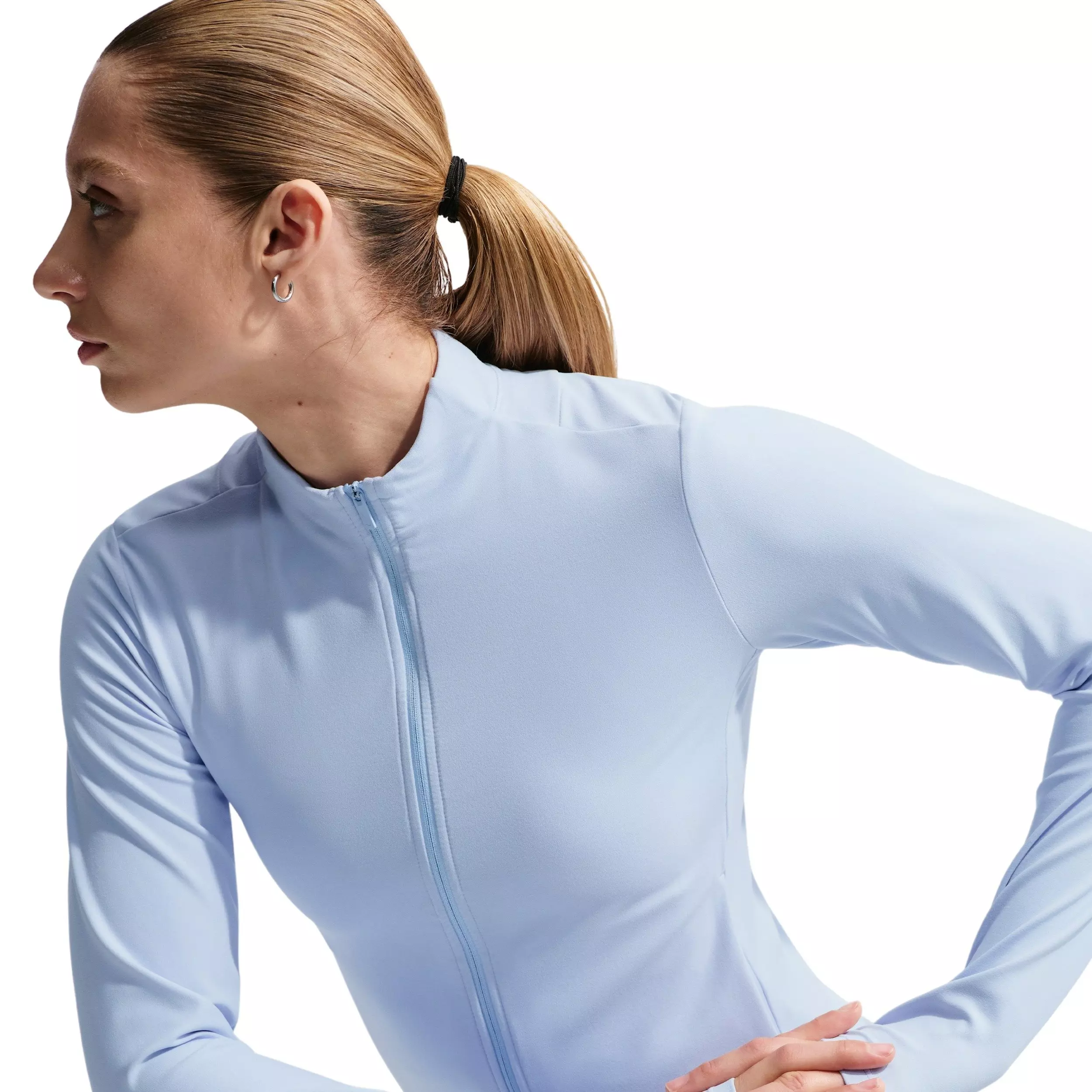 Nike Women's Zenvy Dri-FIT Full-Zip Jacket - Blue/Grey - BLUE/GREY