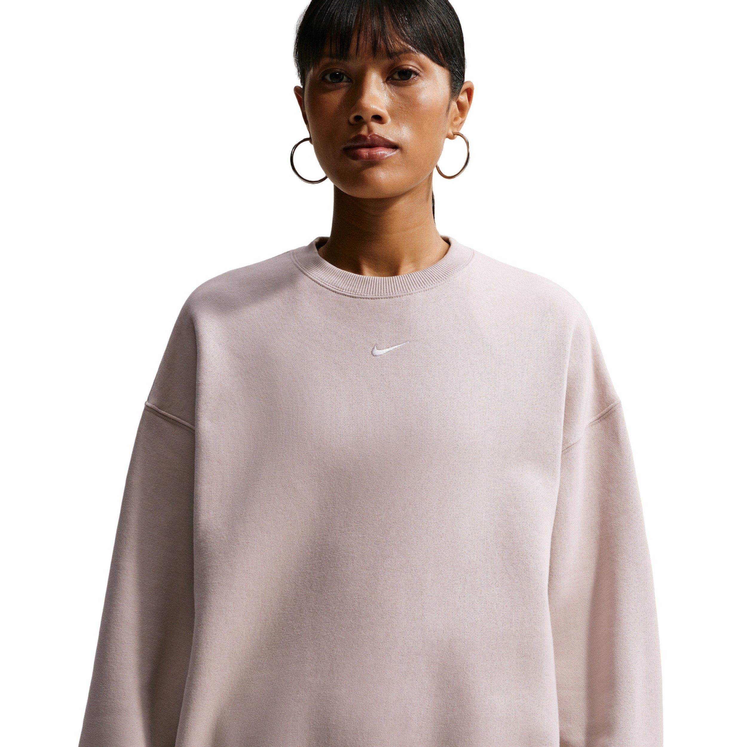 Nike Women's Studio Fleece Med-Weight Oversized Crew - CREAM Thumbnail View 1