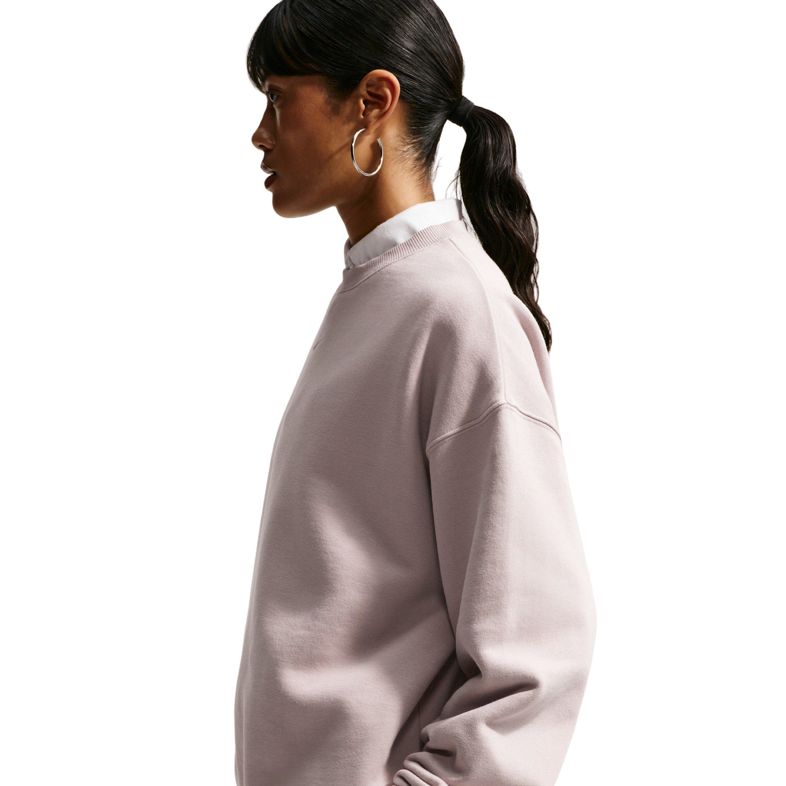 Nike Women's Studio Fleece Med-Weight Oversized Crew - CREAM Thumbnail View 3