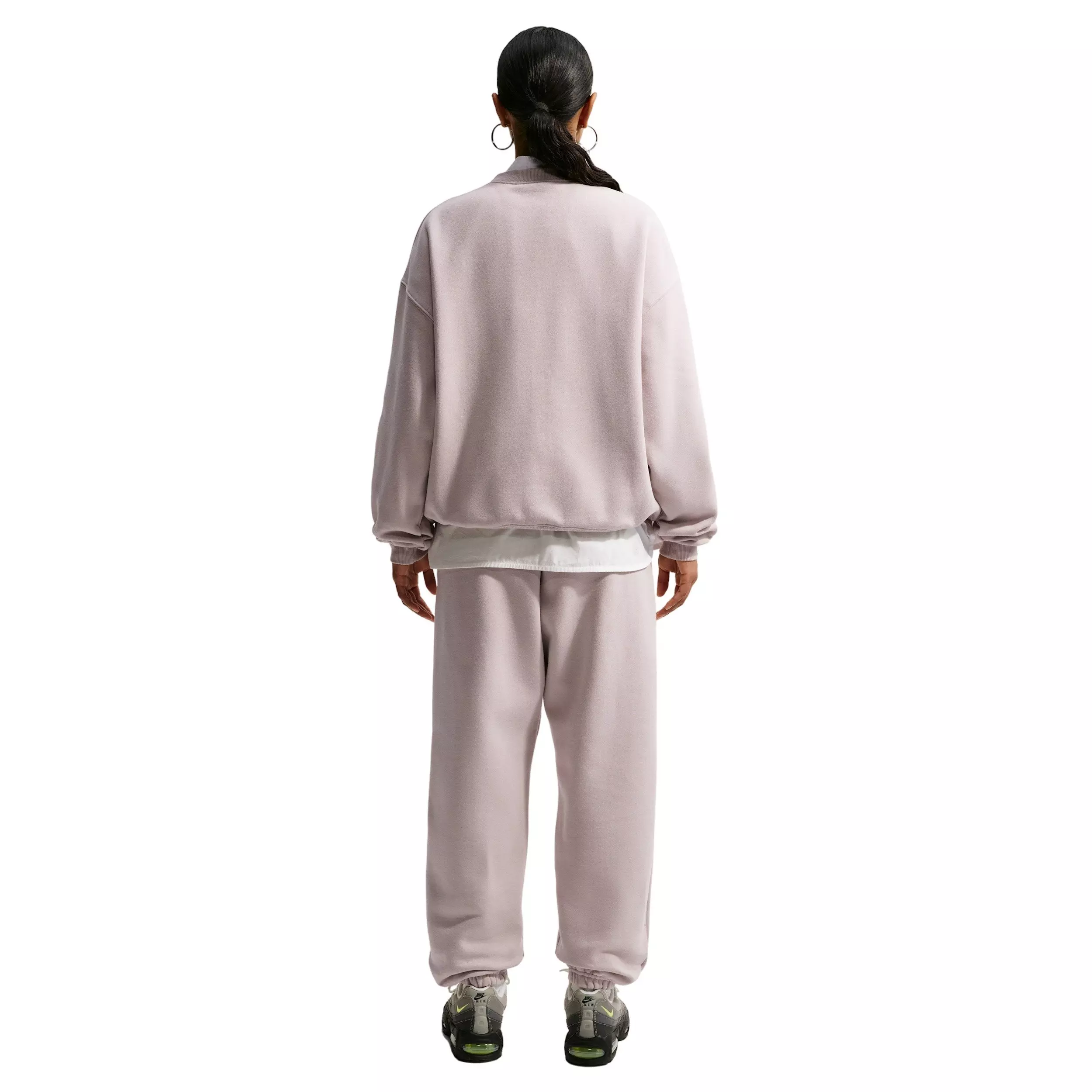 Nike Women's Studio Fleece Med-Weight Oversized Crew - CREAM