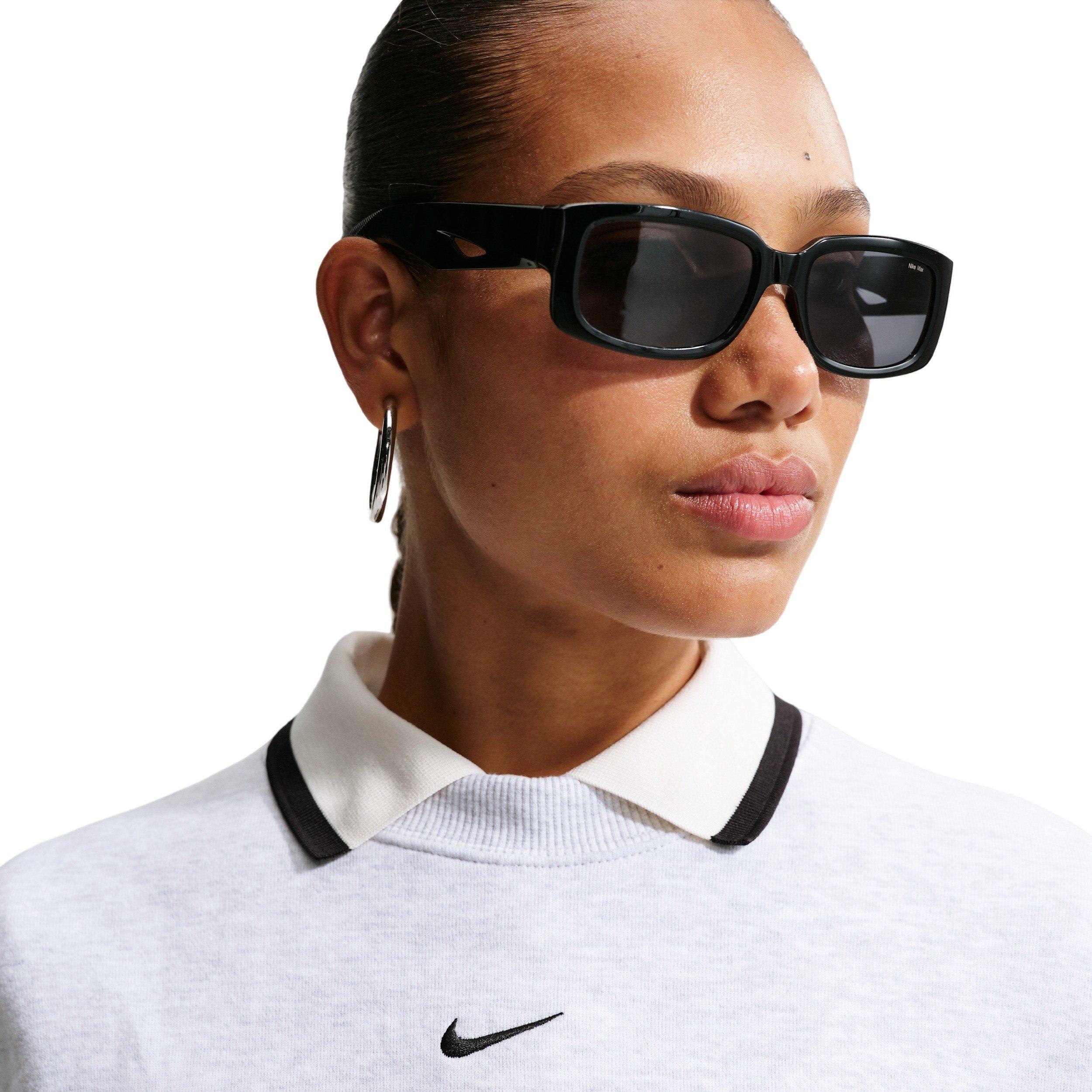 Nike Women's Studio Fleece Med-Weight Oversized Crew - BROWN/BLACK Thumbnail View 3