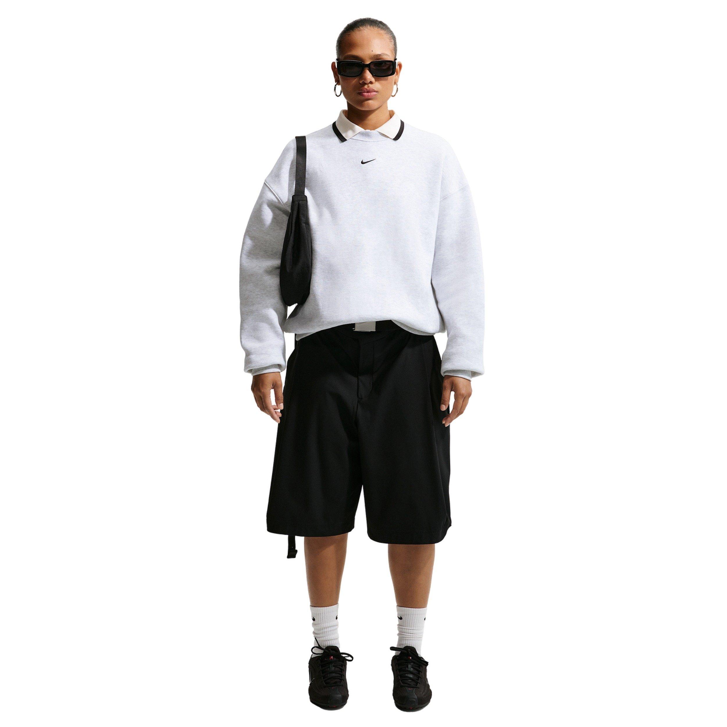 Nike Women's Studio Fleece Med-Weight Oversized Crew - BROWN/BLACK Thumbnail View 4