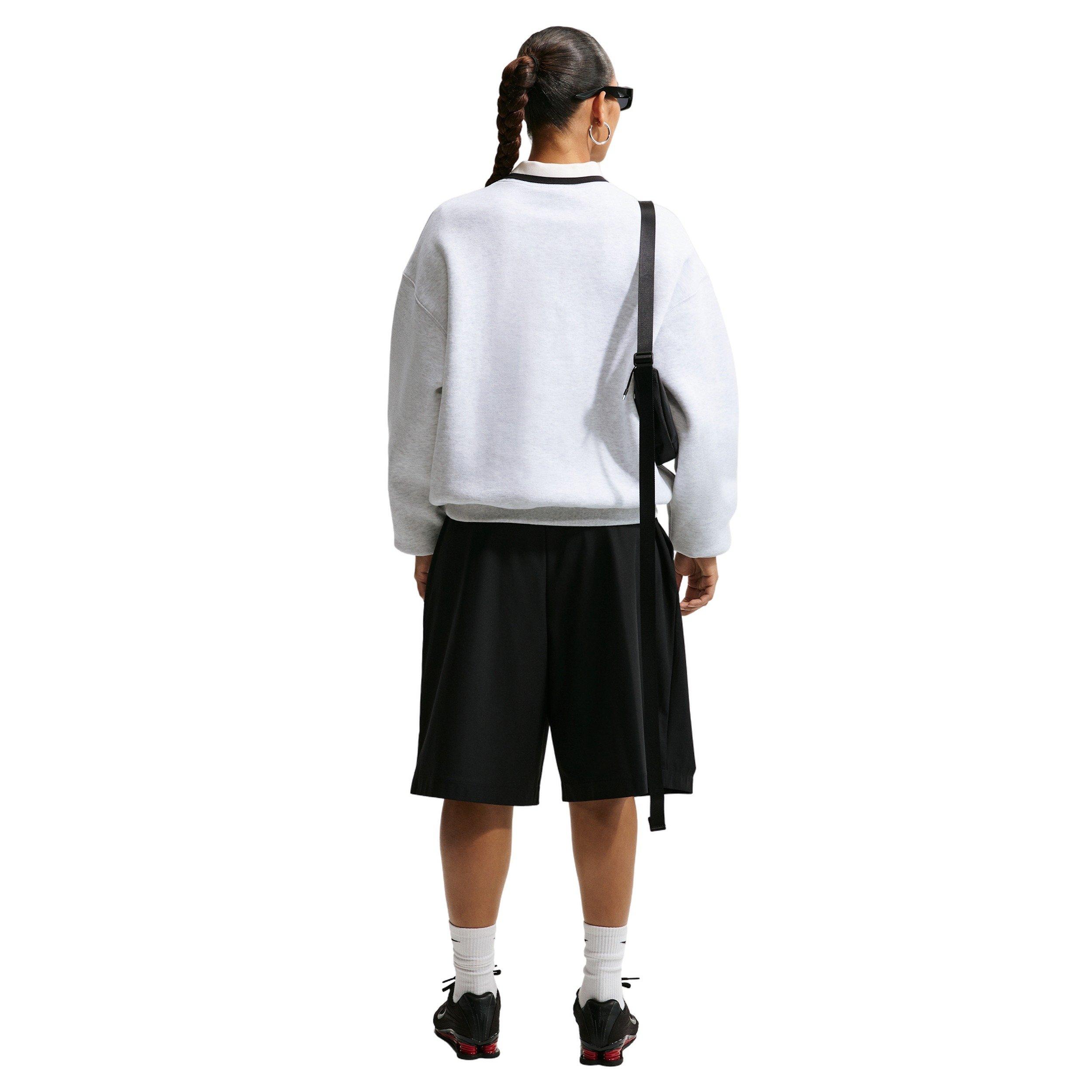 Nike Women's Studio Fleece Med-Weight Oversized Crew - BROWN/BLACK Thumbnail View 5