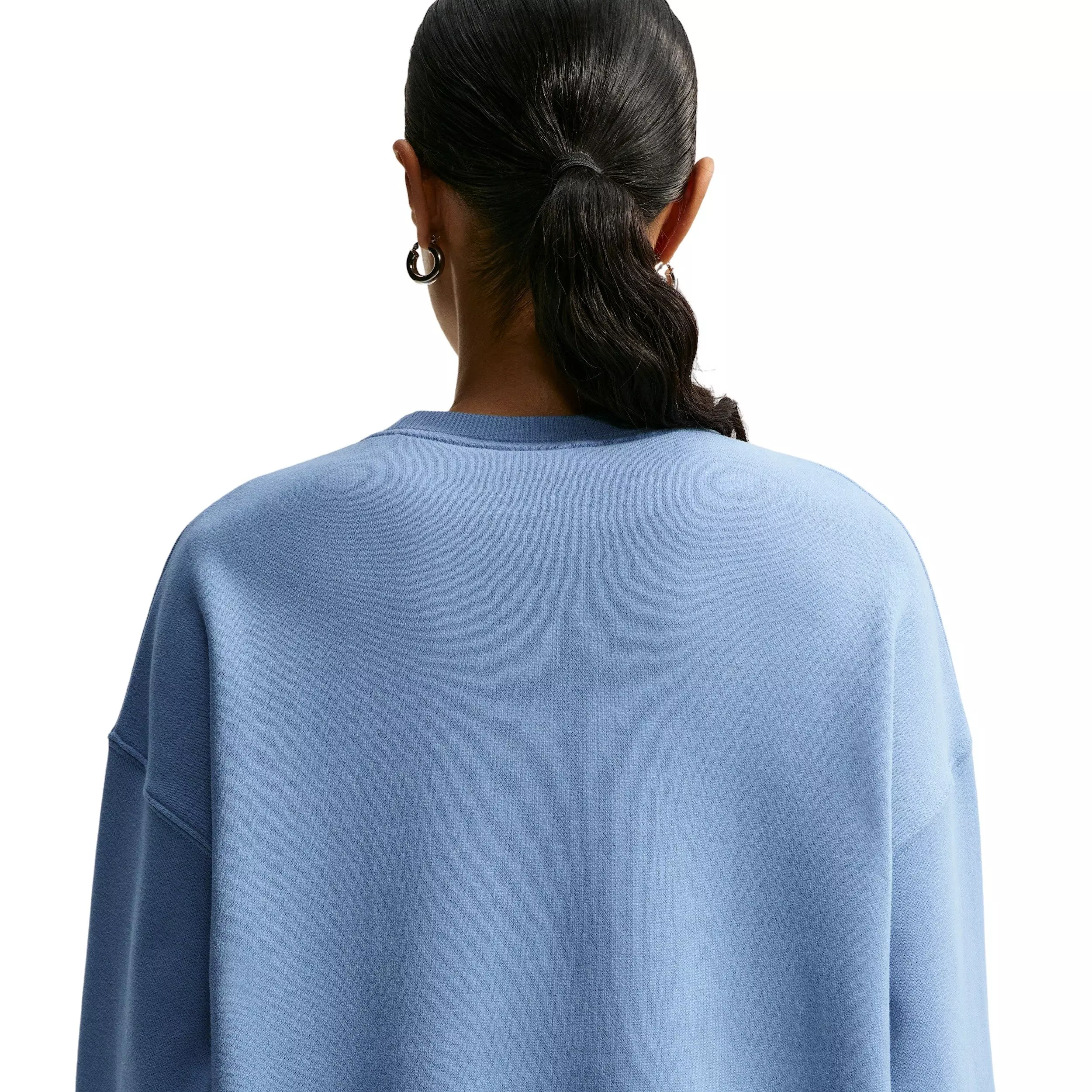 Nike Women's Studio Fleece Med-Weight Oversized Crew - BLUE